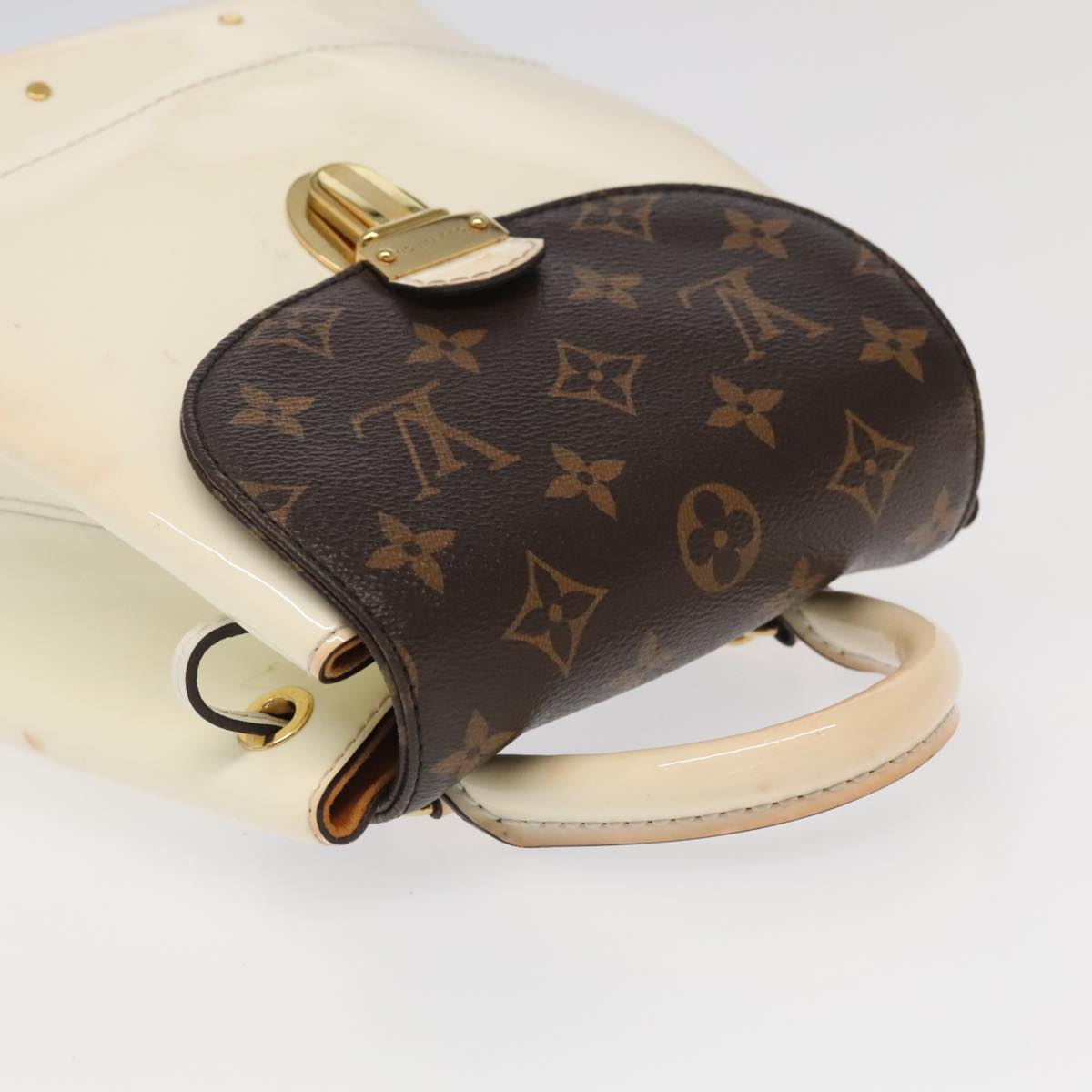 LOUIS VUITTON Monogram Vernis Hot Spring Snow Backpack White M53548 Auth 99762