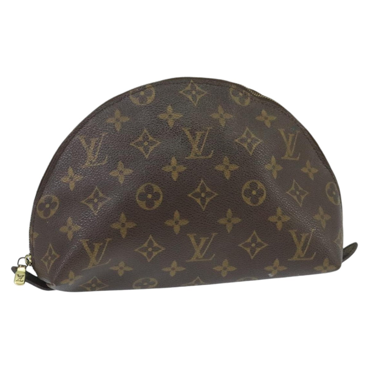 LOUIS VUITTON Monogram Trousse Demi Ronde Cosmetic Pouch M47520 LV Auth 99780