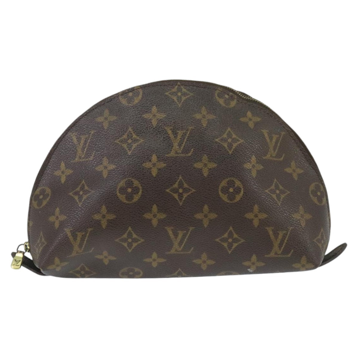 LOUIS VUITTON Monogram Trousse Demi Ronde Cosmetic Pouch M47520 LV Auth 99780