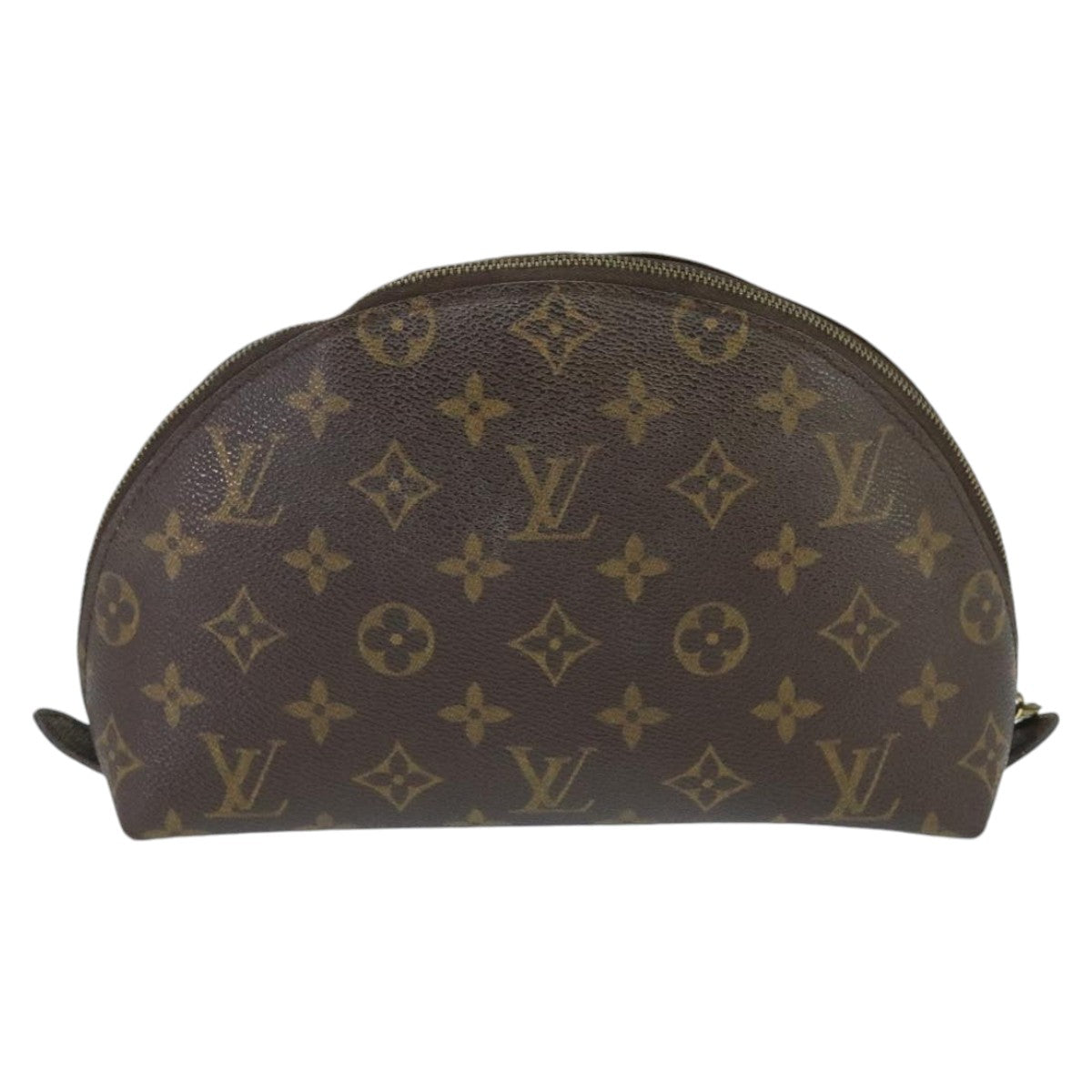 LOUIS VUITTON Monogram Trousse Demi Ronde Cosmetic Pouch M47520 LV Auth 99780