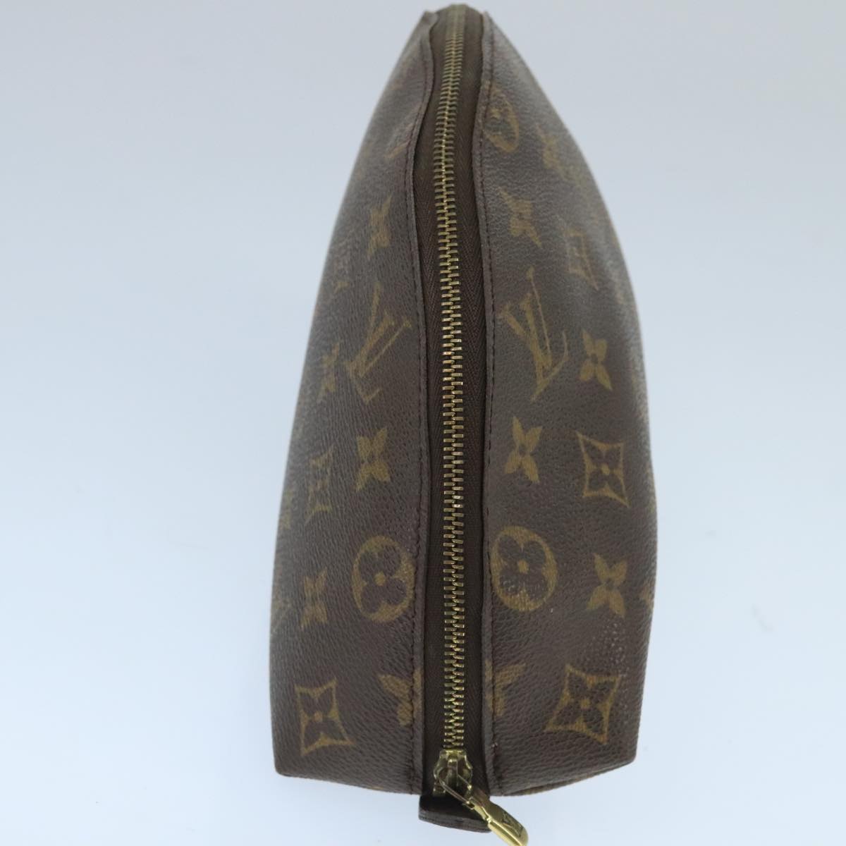 LOUIS VUITTON Monogram Trousse Demi Ronde Cosmetic Pouch M47520 LV Auth 99780