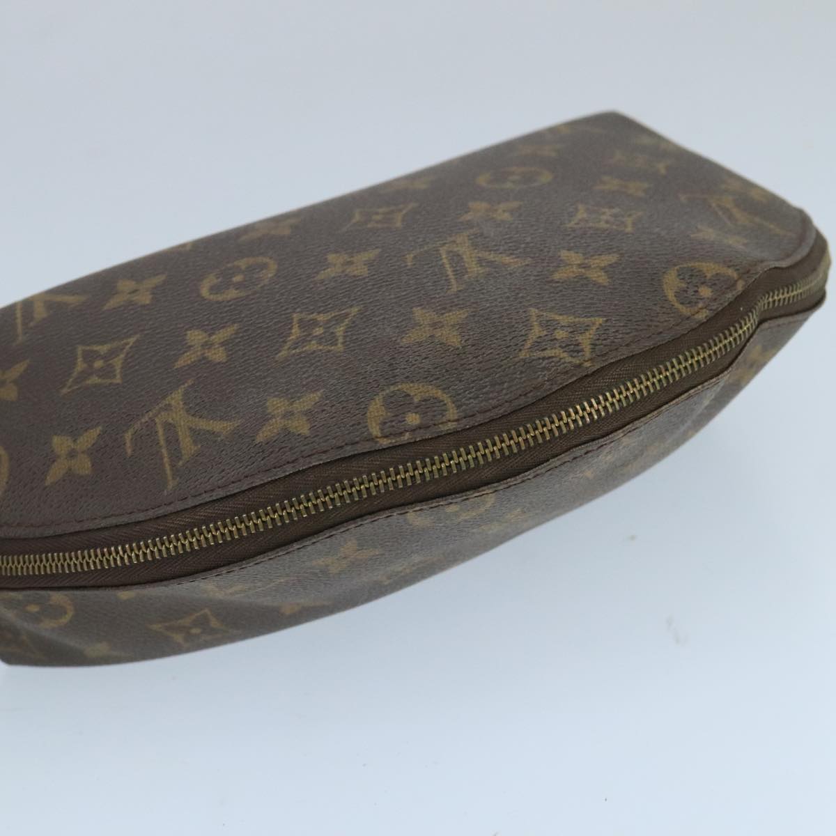 LOUIS VUITTON Monogram Trousse Demi Ronde Cosmetic Pouch M47520 LV Auth 99780