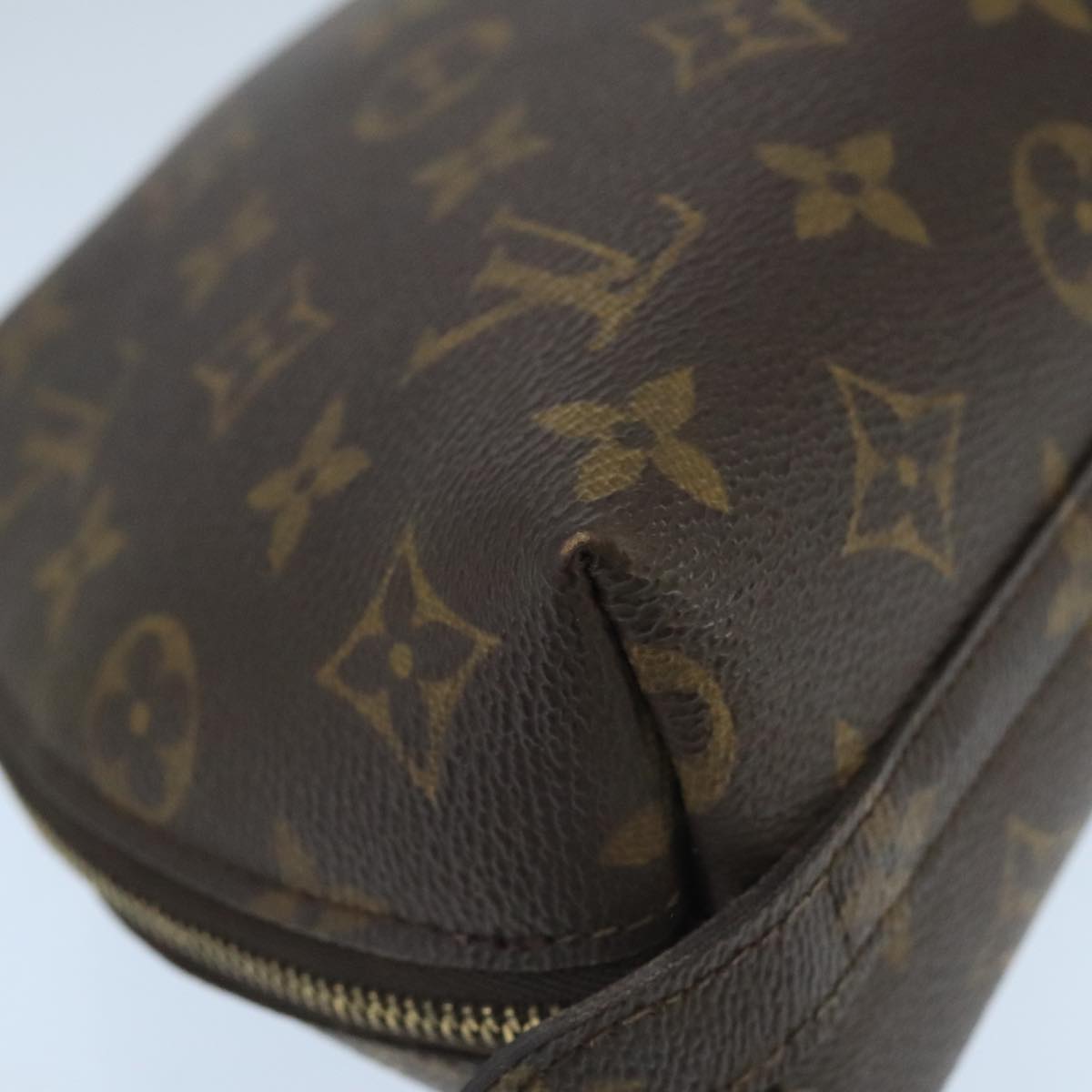 LOUIS VUITTON Monogram Trousse Demi Ronde Cosmetic Pouch M47520 LV Auth 99780