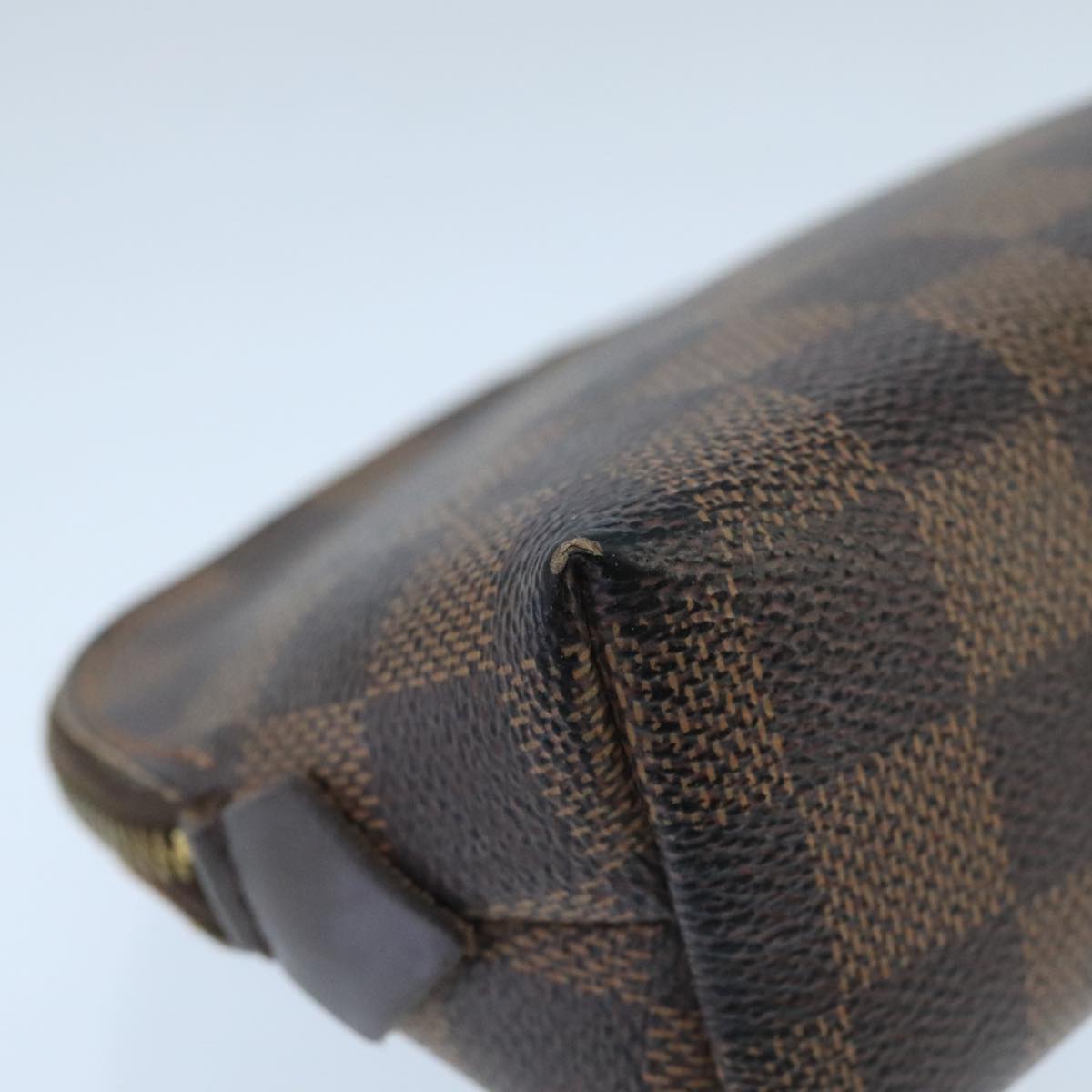 LOUIS VUITTON Damier Ebene Pochette Cosmetic PM Pouch N47516 LV Auth 99785