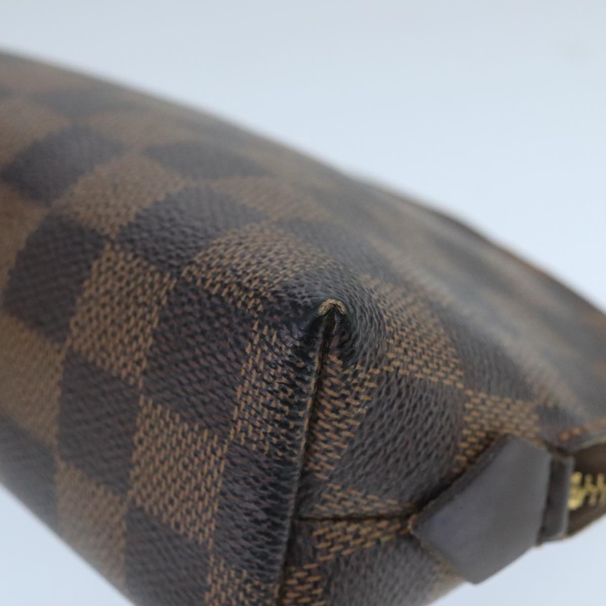 LOUIS VUITTON Damier Ebene Pochette Cosmetic PM Pouch N47516 LV Auth 99785