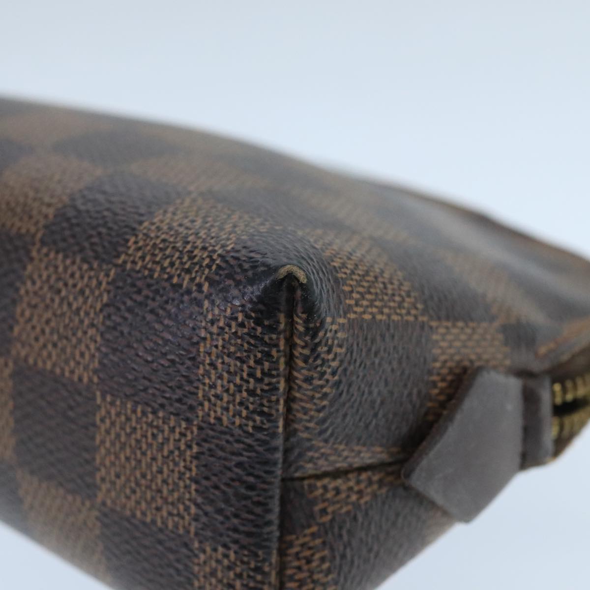 LOUIS VUITTON Damier Ebene Pochette Cosmetic PM Pouch N47516 LV Auth 99785