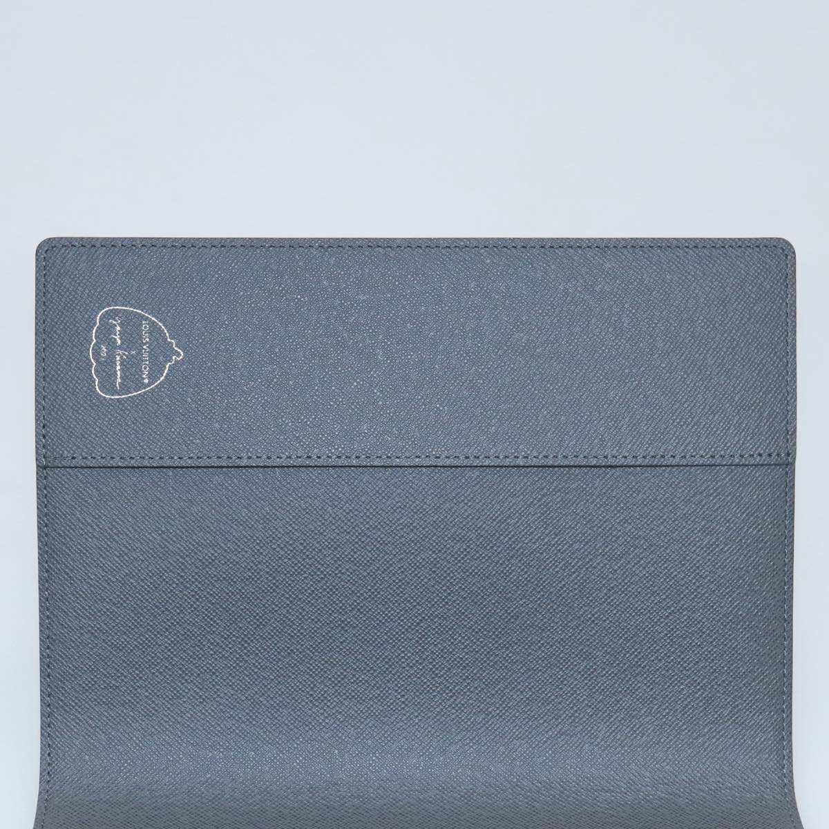 LOUIS VUITTON Monogram Yayoi Kusama Quverture Carnet Note Cover Blue Auth 99815S
