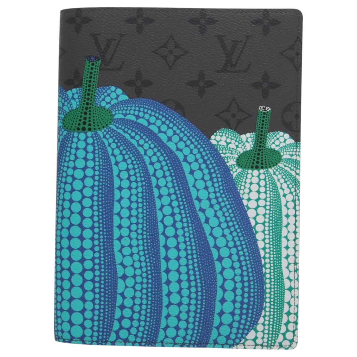 LOUIS VUITTON Monogram Yayoi Kusama Quverture Carnet Note Cover Blue Auth 99815S