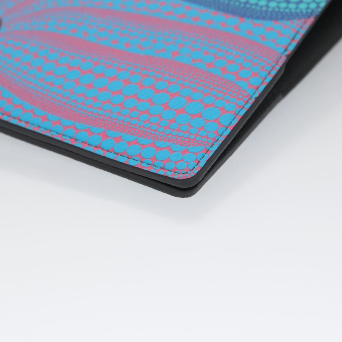 LOUIS VUITTON Monogram Yayoi Kusama Quverture Carnet Note Cover Blue Auth 99815S