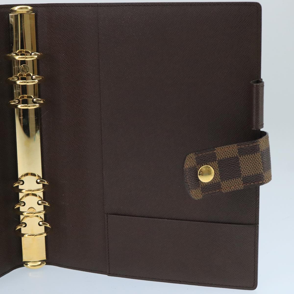 LOUIS VUITTON Damier Ebene Agenda GM Day Planner Cover R20107 LV Auth 99824