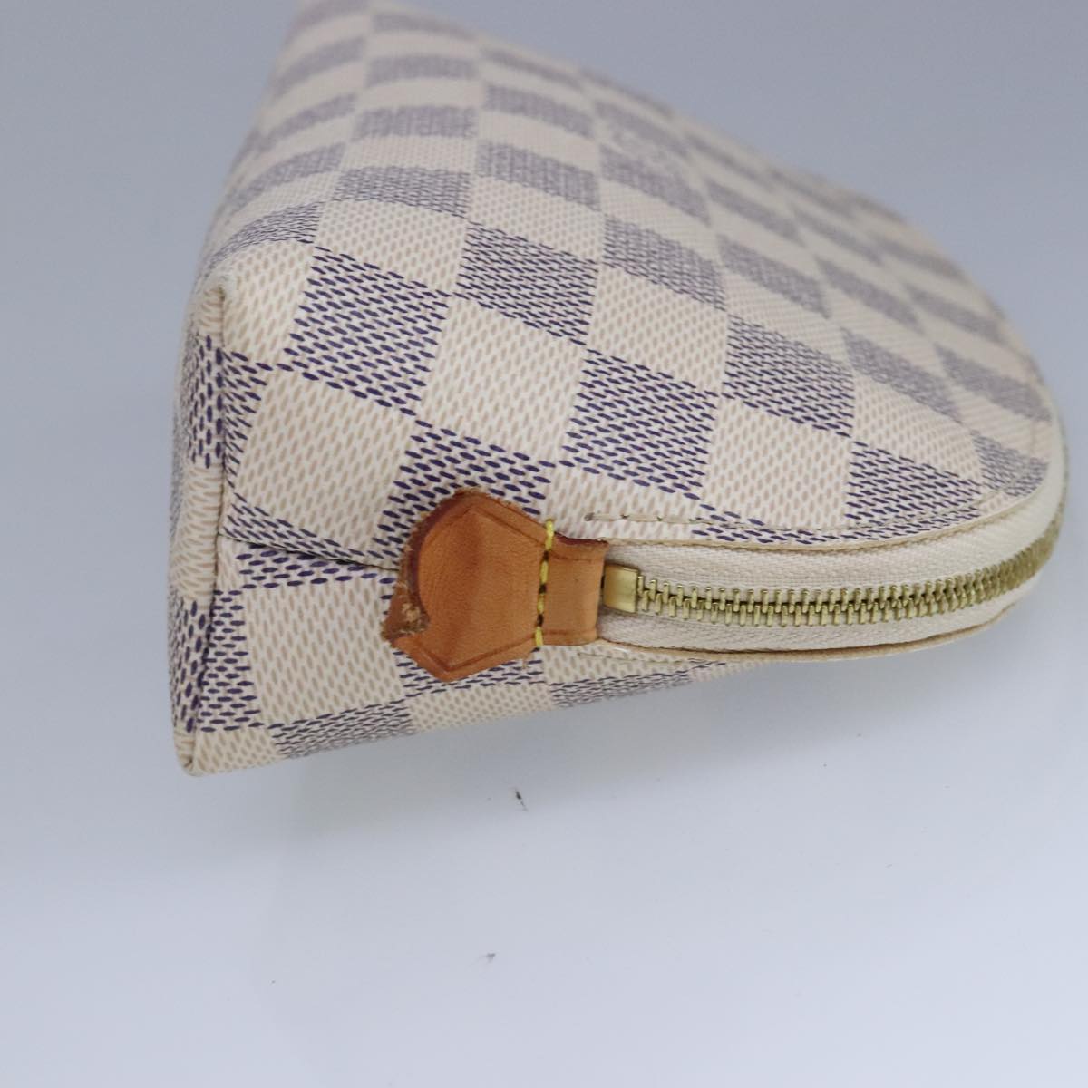 LOUIS VUITTON Damier Azur Pochette Cosmetic PM Pouch N60024 LV Auth 99829