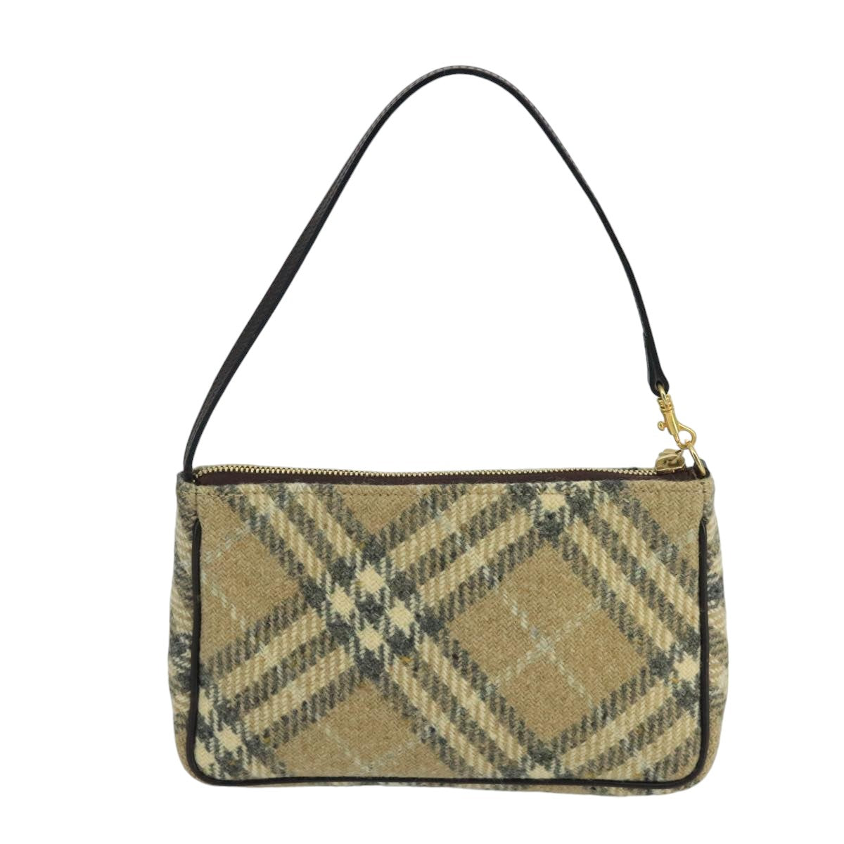 BURBERRY Nova Check Accessory Pouch Canvas Beige Auth 99834