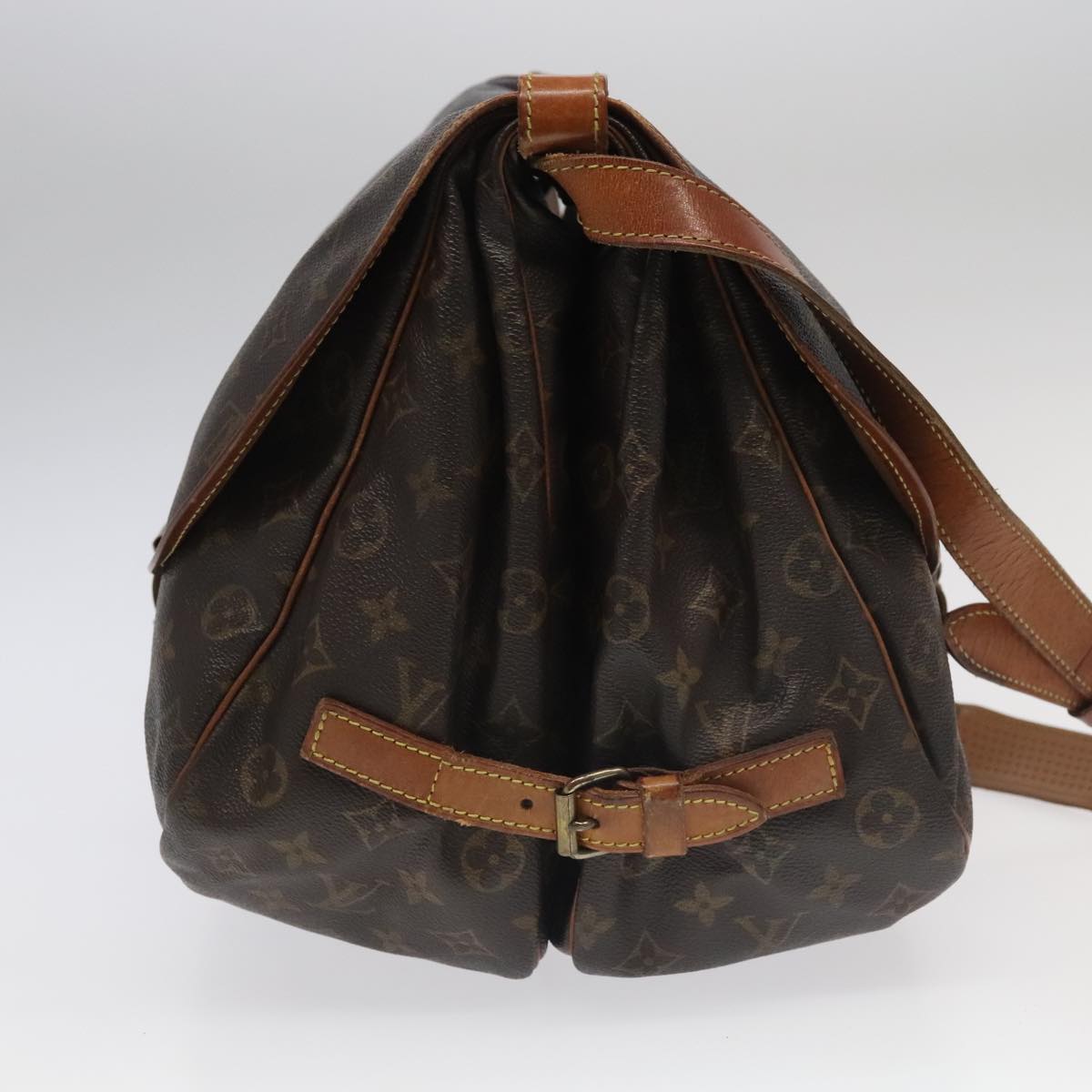 LOUIS VUITTON Monogram Saumur 35 Shoulder Bag M42254 LV Auth 99868