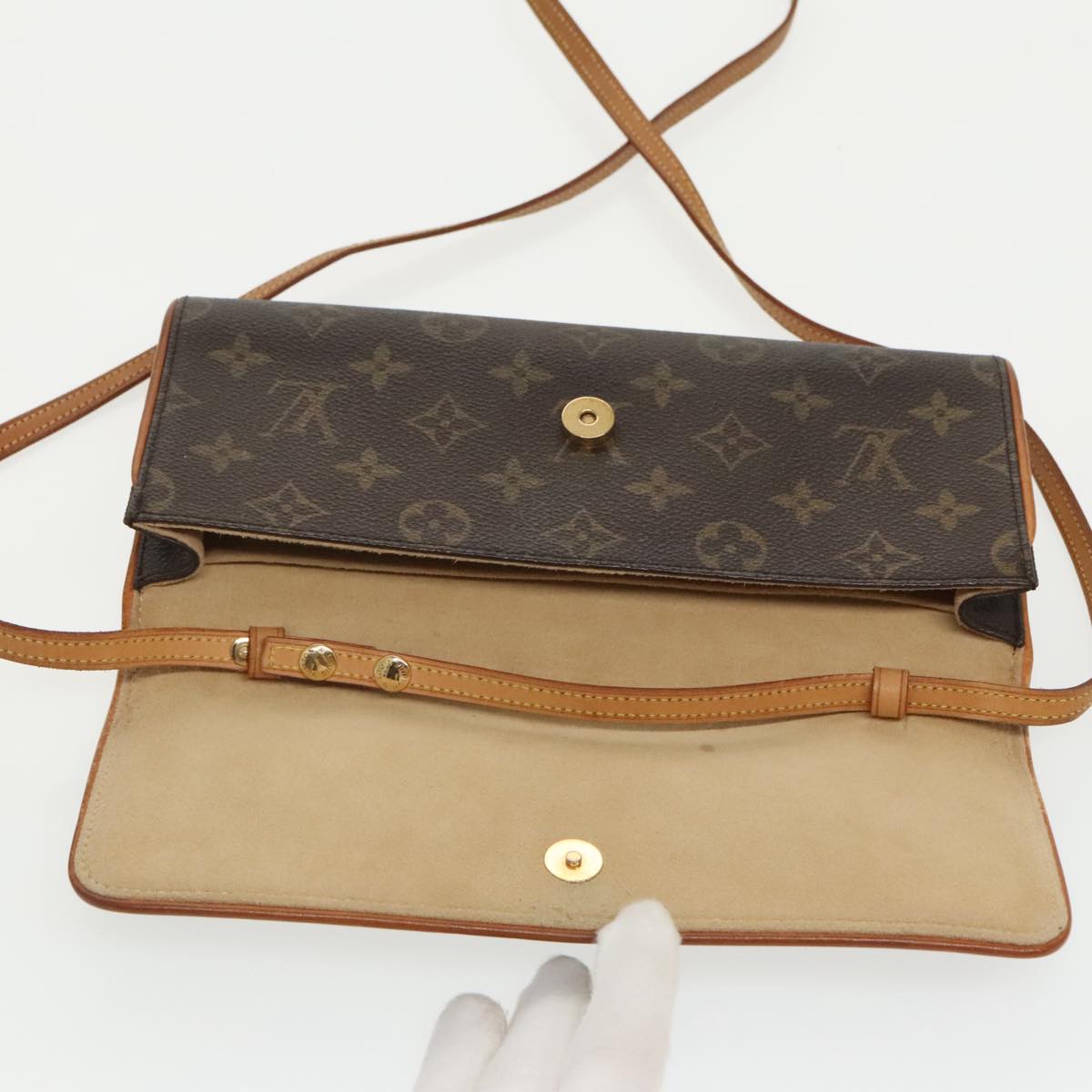 LOUIS VUITTON Monogram Pochette Twin GM Shoulder Bag M51852 LV Auth 99898