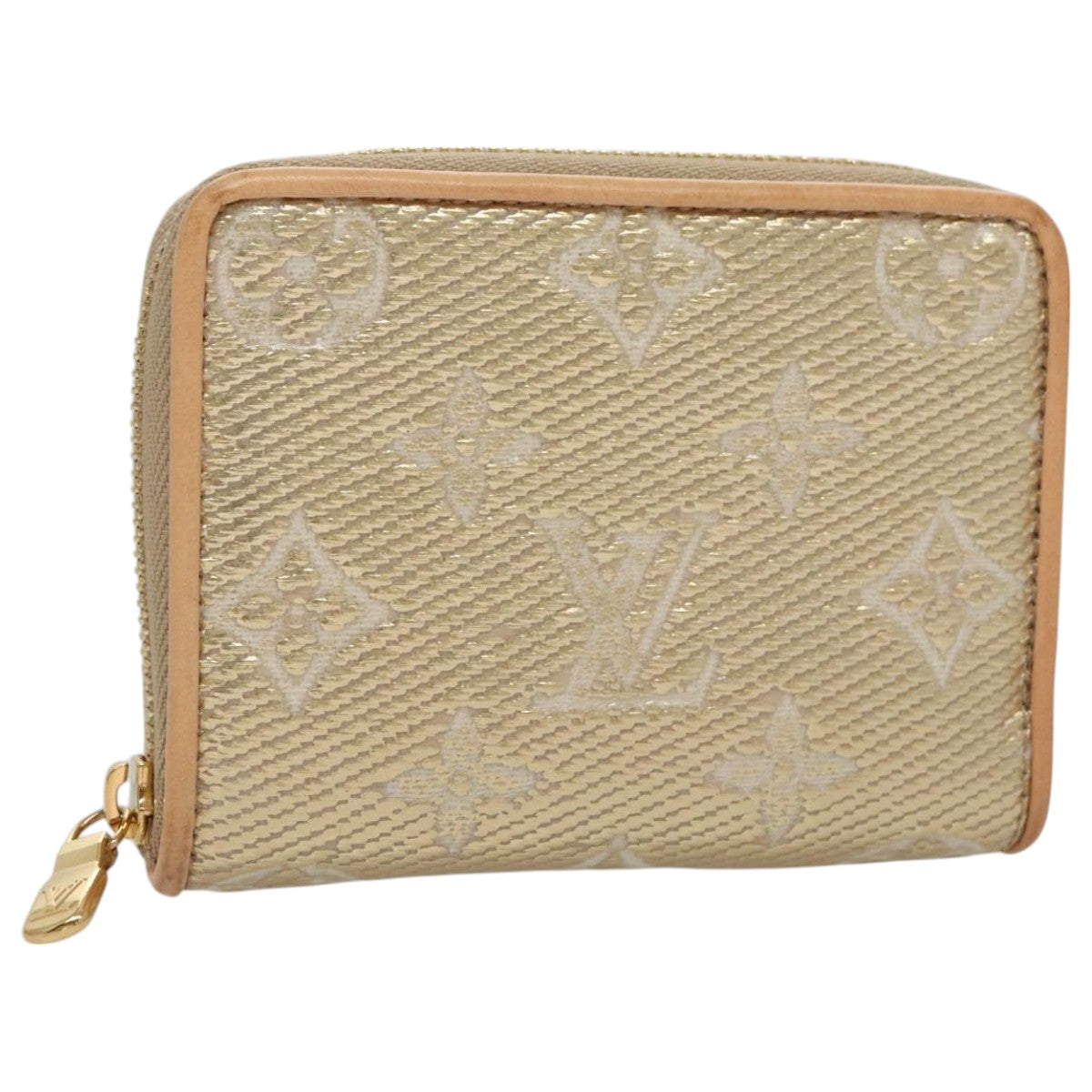 LOUIS VUITTON Monogram Laminated Jacquard Zippy Coin Purse M82483 Auth 99940A