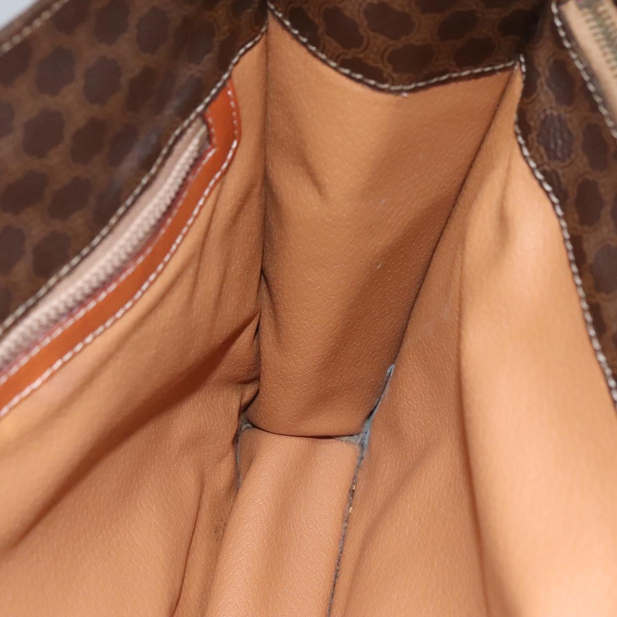 CELINE Macadam Canvas Shoulder Bag PVC Leather Brown Gold Auth 99997