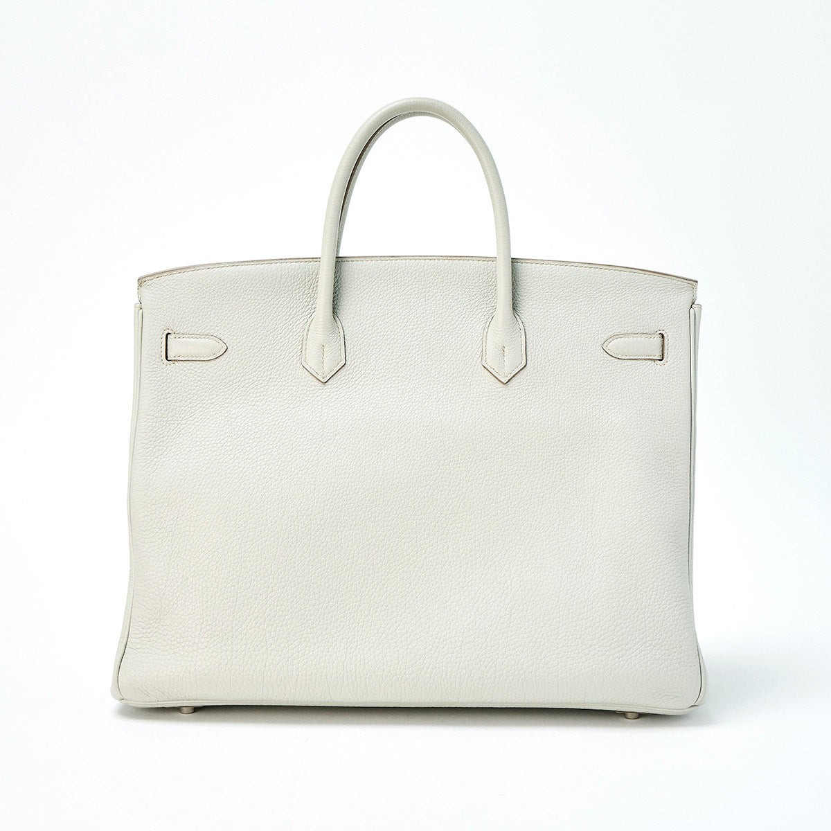 HERMES Birkin 40 2011 □O Hand Bag Pearl Gray Silver Togo Auth