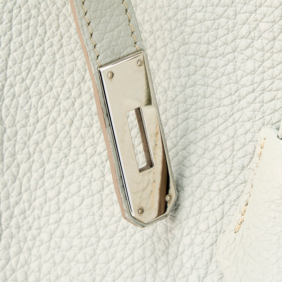 HERMES Birkin 40 2011 □O Hand Bag Pearl Gray Silver Togo Auth