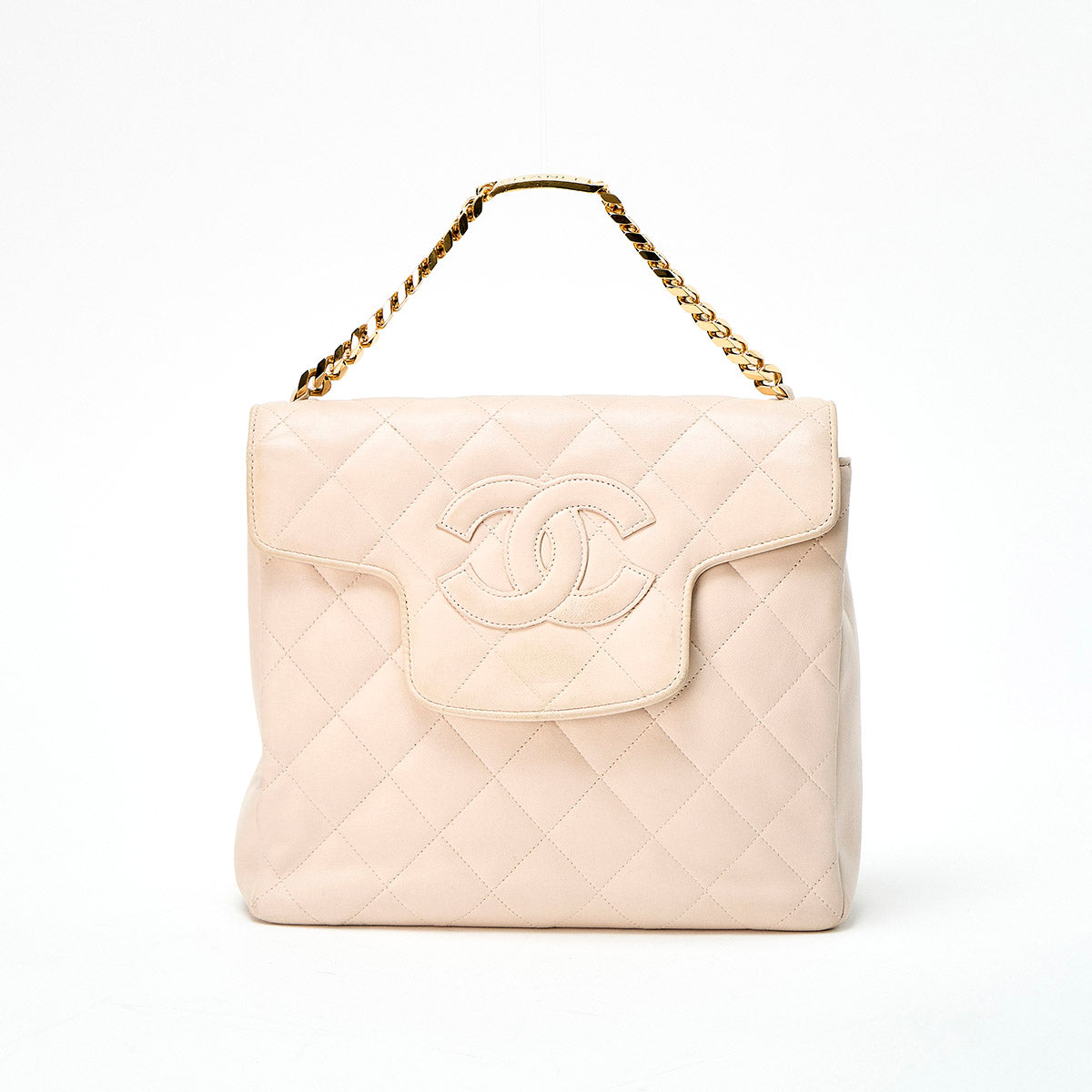 CHANEL Matelasse 1980?1990 Handbag Pink Lamb Skin Auth