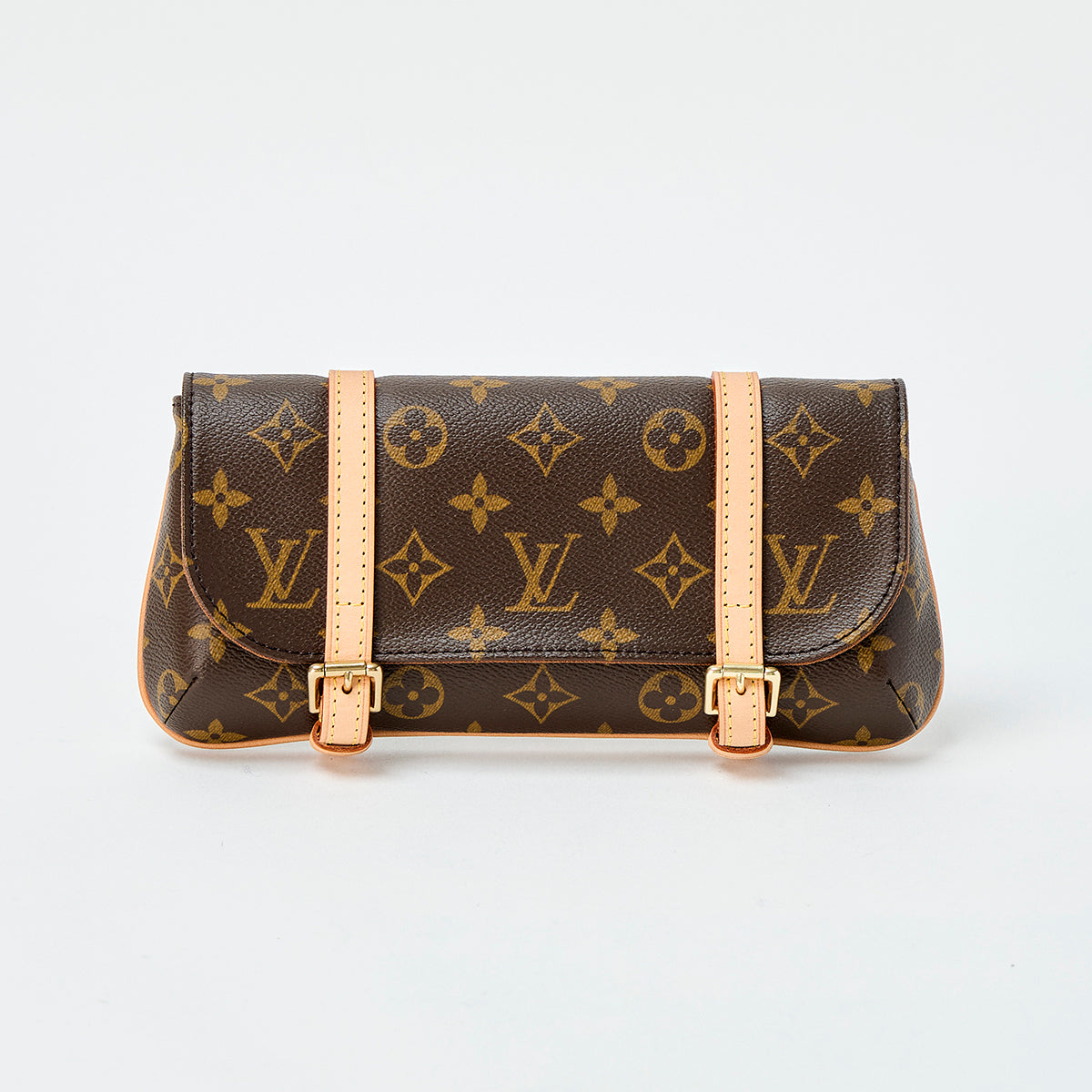 LOUIS VUITTON Pochette Marelle Monogram Shoulder Bag M51159 Brown Gold PVC Leather Auth