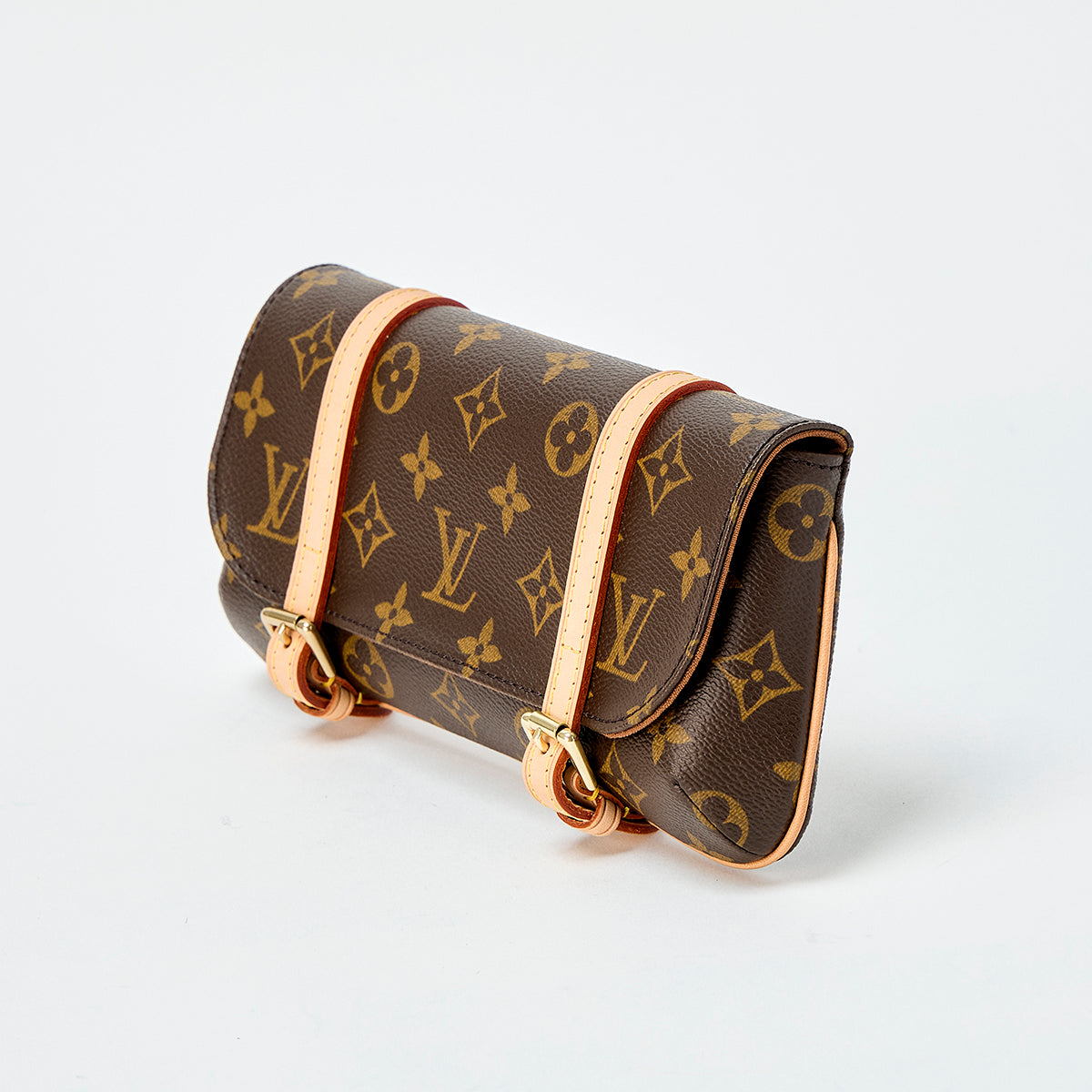 LOUIS VUITTON Pochette Marelle Monogram Shoulder Bag M51159 Brown Gold PVC Leather Auth