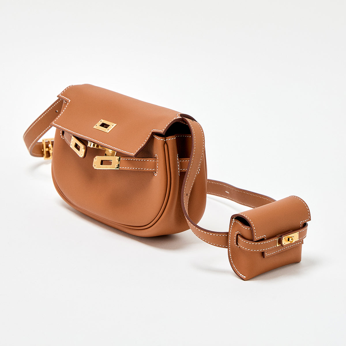 HERMES Kelly Move Shoulder Bag Gold Gold Swift Auth