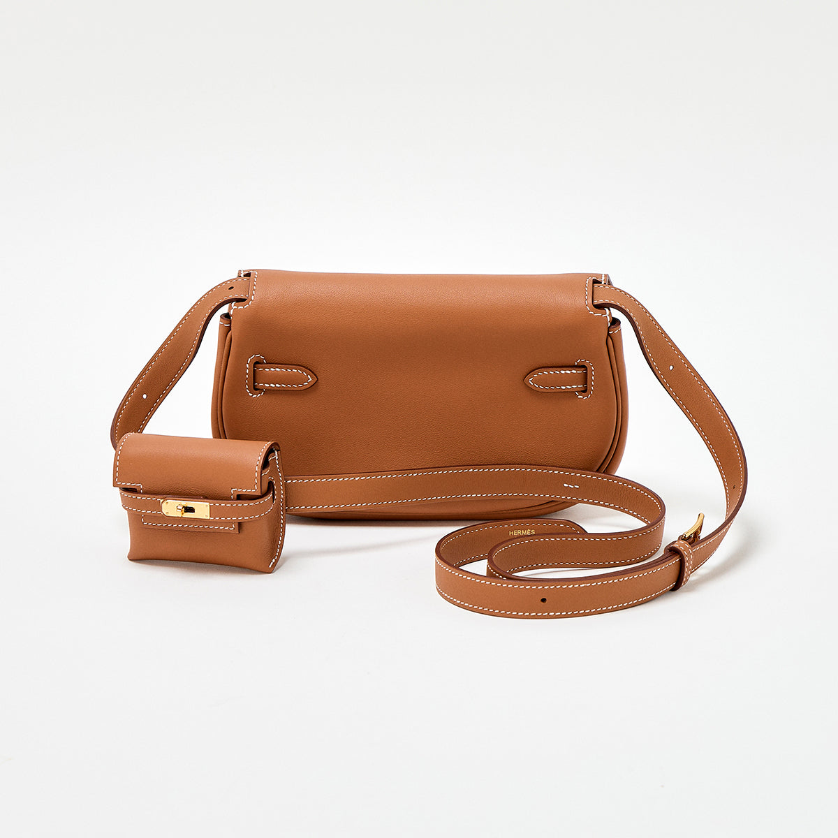 HERMES Kelly Move Shoulder Bag Gold Gold Swift Auth