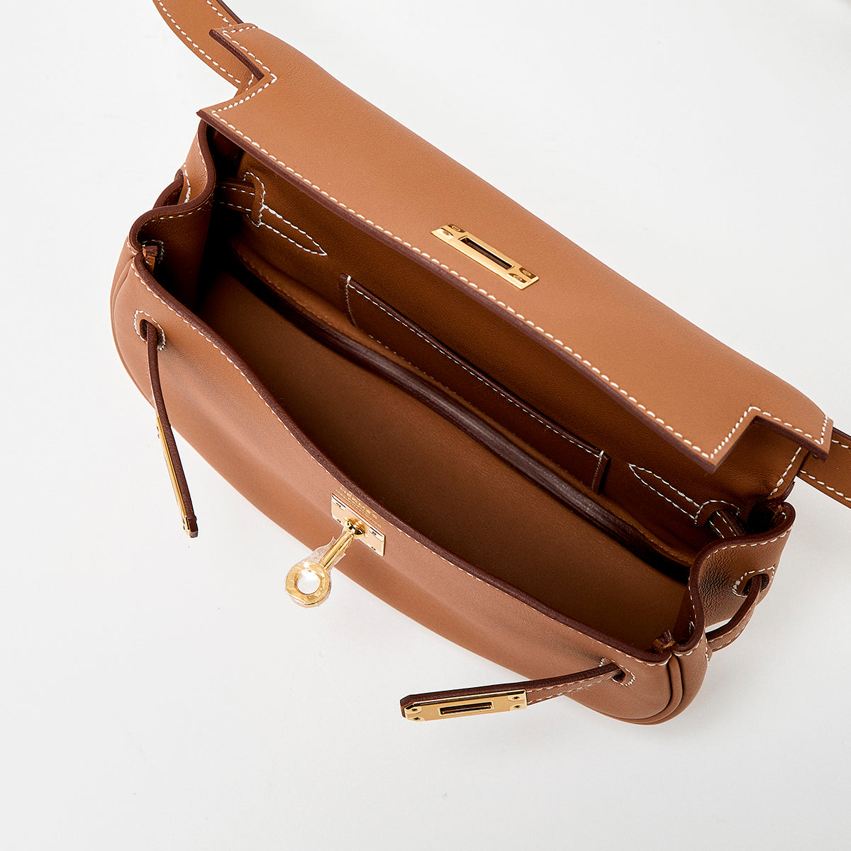 HERMES Kelly Move Shoulder Bag Gold Gold Swift Auth
