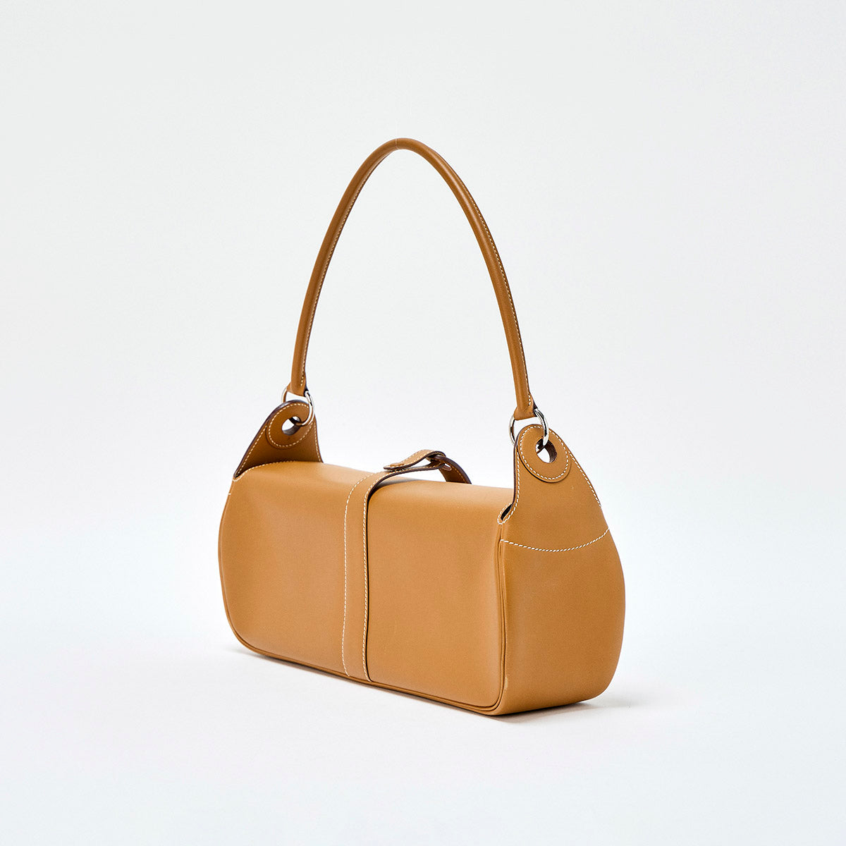 HERMES 2005 笆｡I Shoulder Bag Brown Silver Vauchamonix Auth