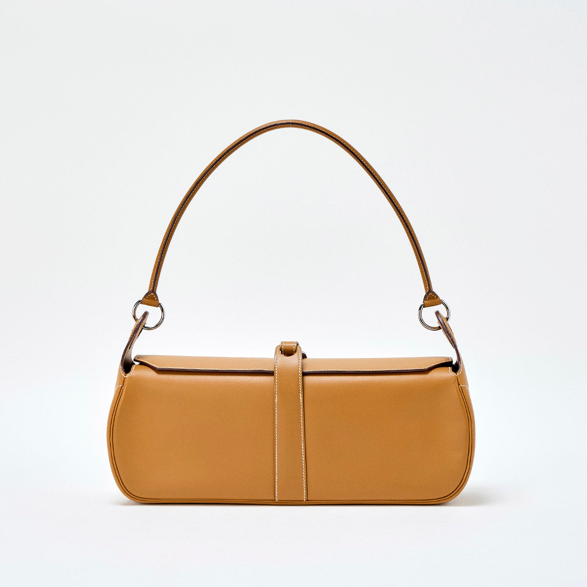 HERMES 2005 笆｡I Shoulder Bag Brown Silver Vauchamonix Auth