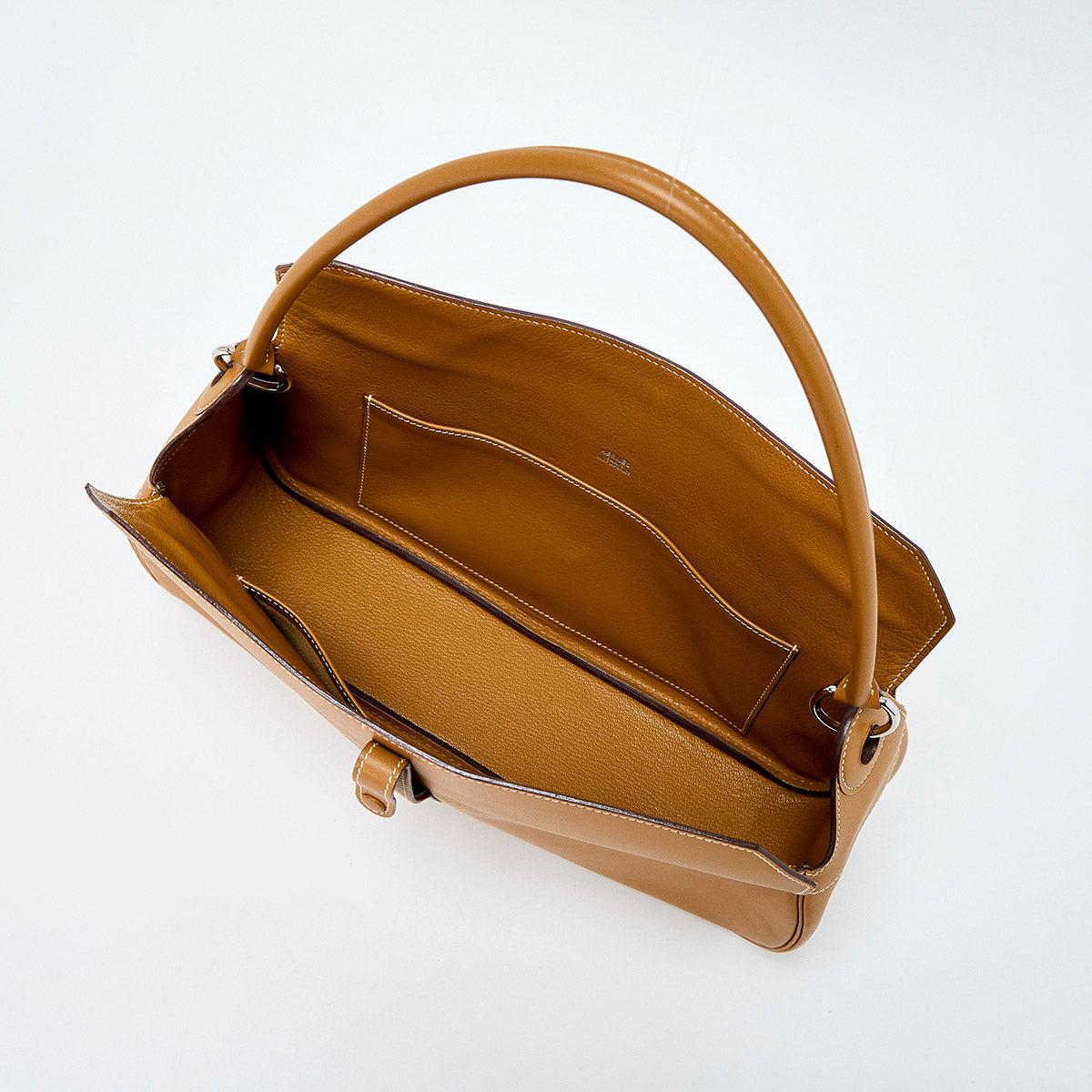 HERMES 2005 笆｡I Shoulder Bag Brown Silver Vauchamonix Auth