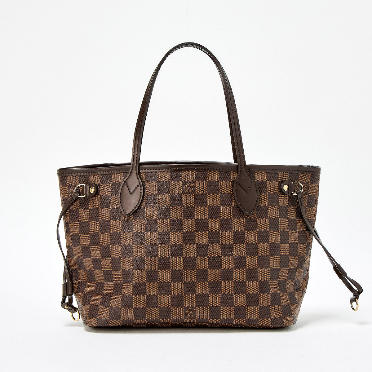 LOUIS VUITTON Neverfull Tote Bag Brown Gold PVC Leather Auth