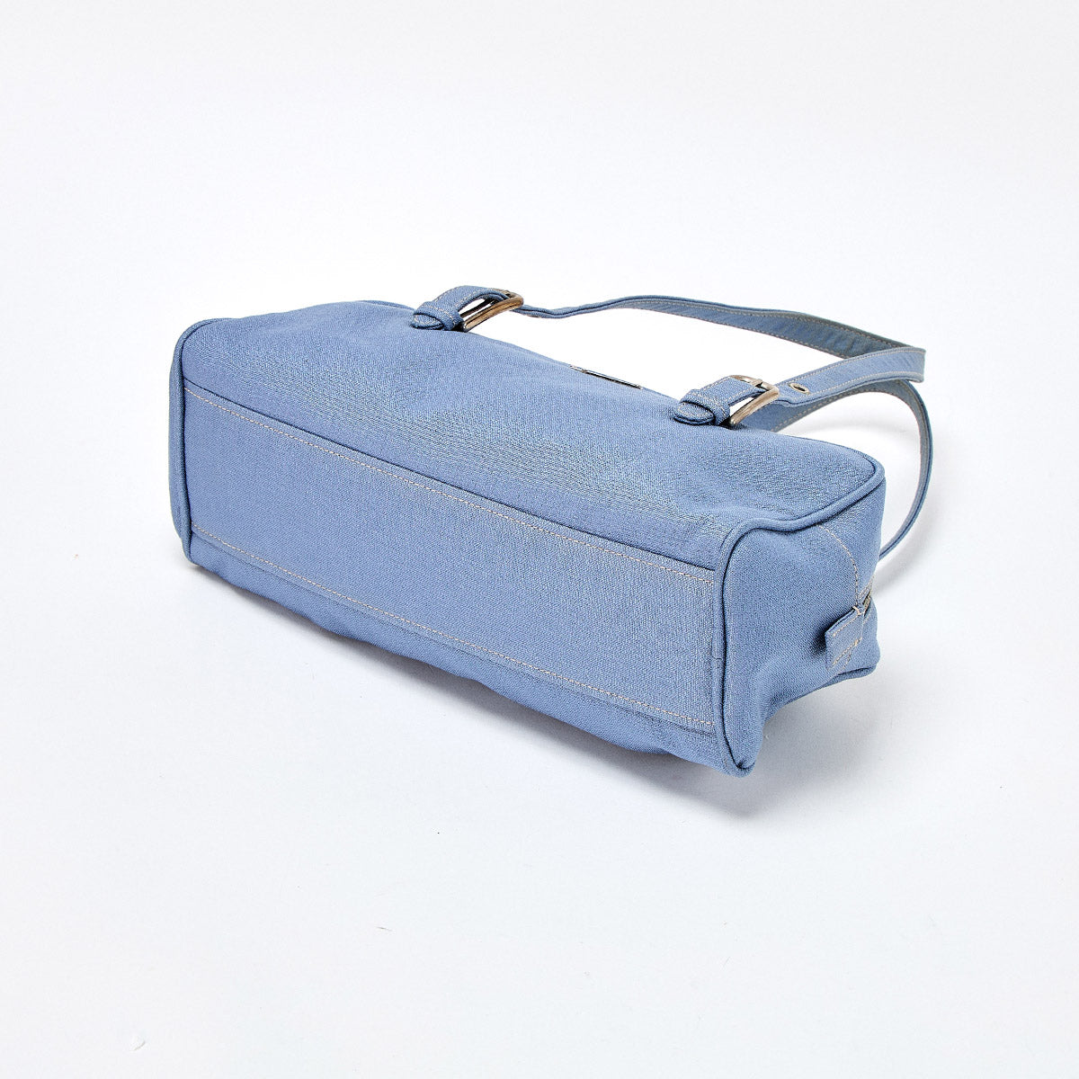 PRADA Triangle Shoulder Bag Blue Canvas Auth