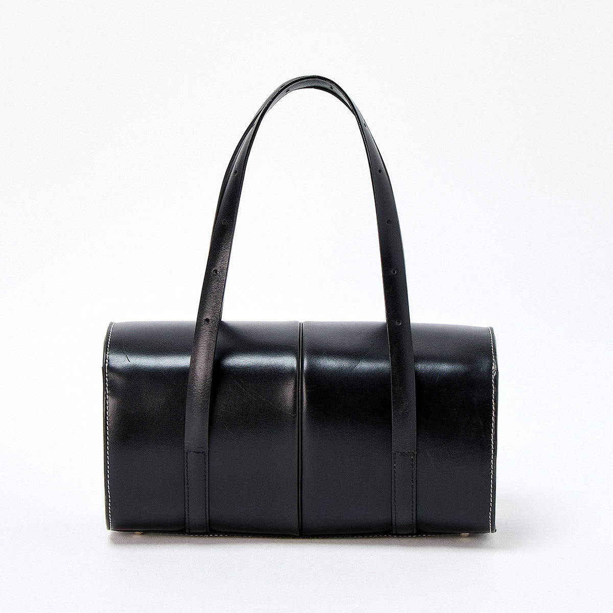 LOEWE Shoulder Bag Black Silver Leather Auth