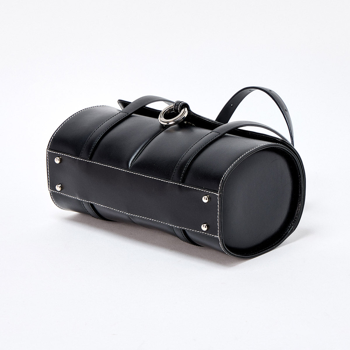 LOEWE Shoulder Bag Black Silver Leather Auth