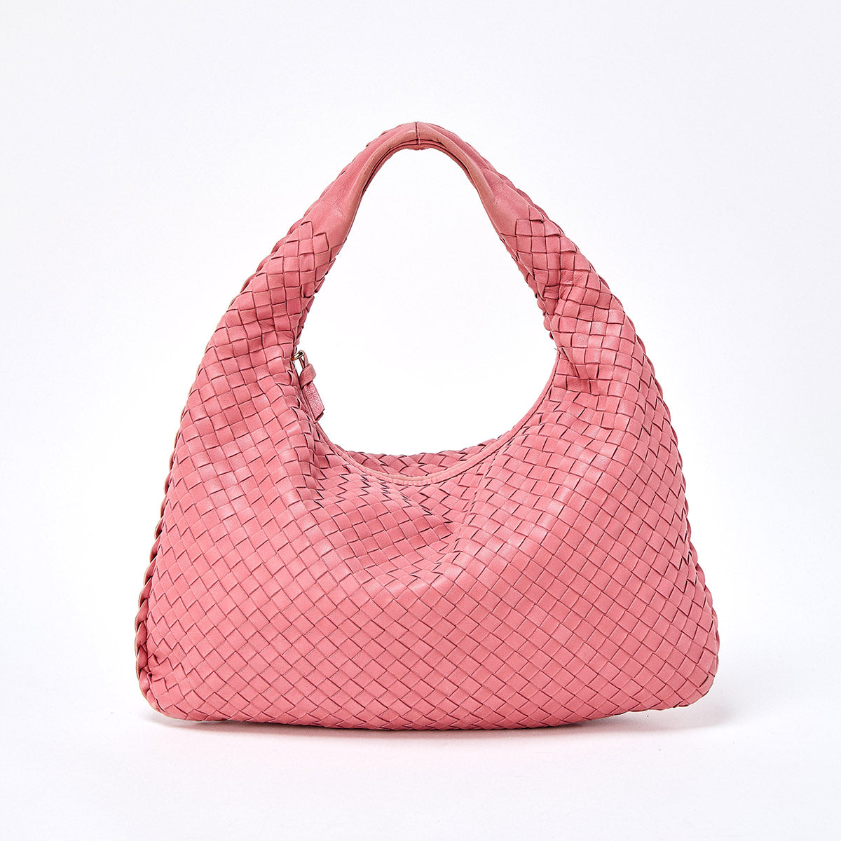 BOTTEGA VENETA Classic INTRECCIATO Shoulder Bag Pink Leather Auth
