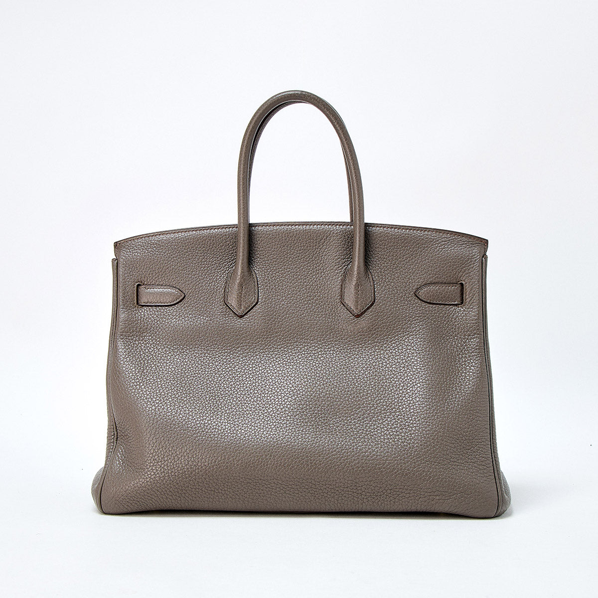 HERMES Birkin Club Hand Bag Ethan Graphite Grey Fonce Gold Taurillon Clemence Auth
