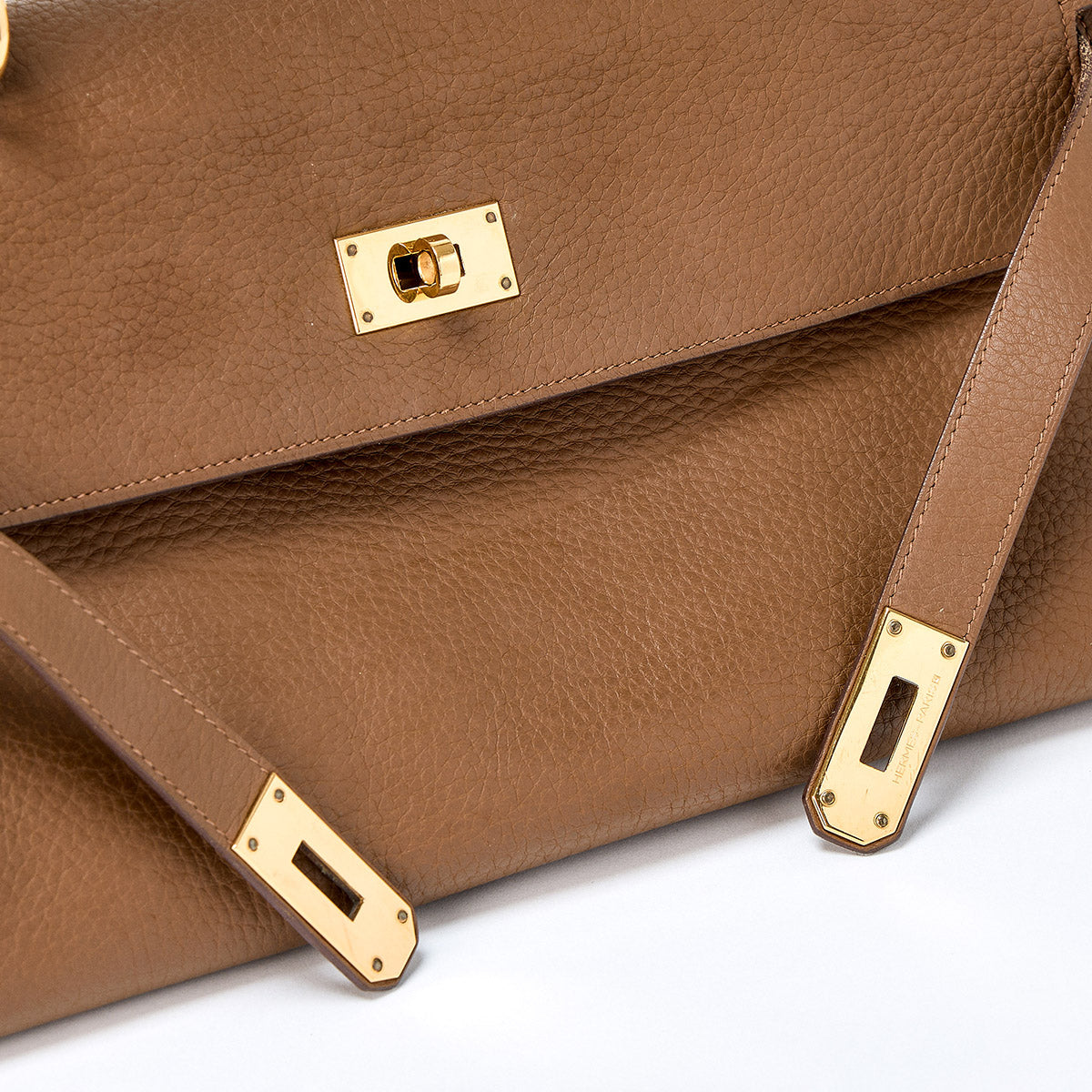 HERMES Kelly Shoulder Kelly 2009 M Hand Bag Arzan Gold Taurillon Clemence Auth