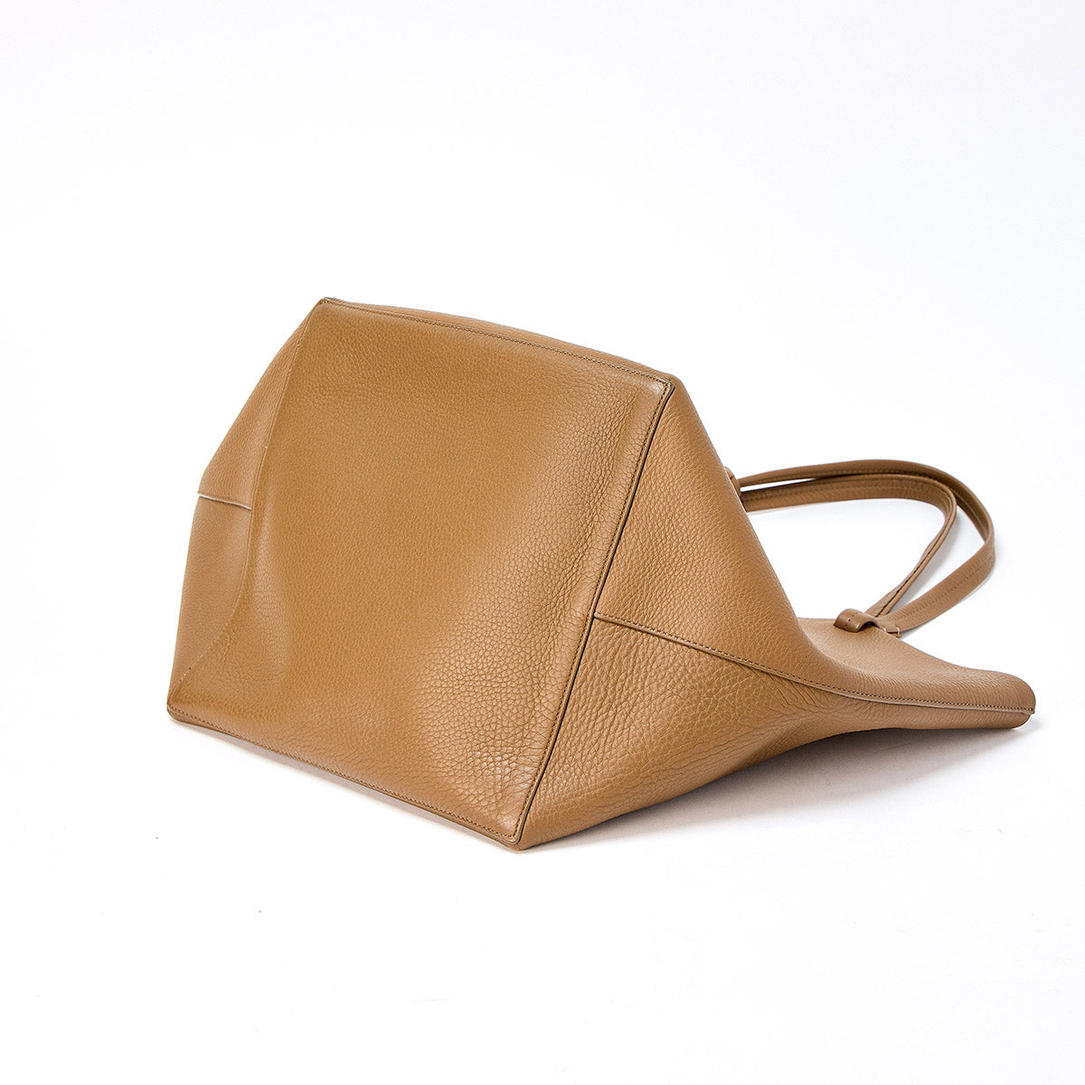 THE ROW Park Tote Three Tote Bag in Brown Grained Leather Auth