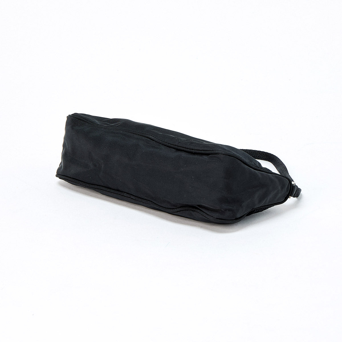 PRADA Triangle Hand Bag Black Silver Tessuto Auth