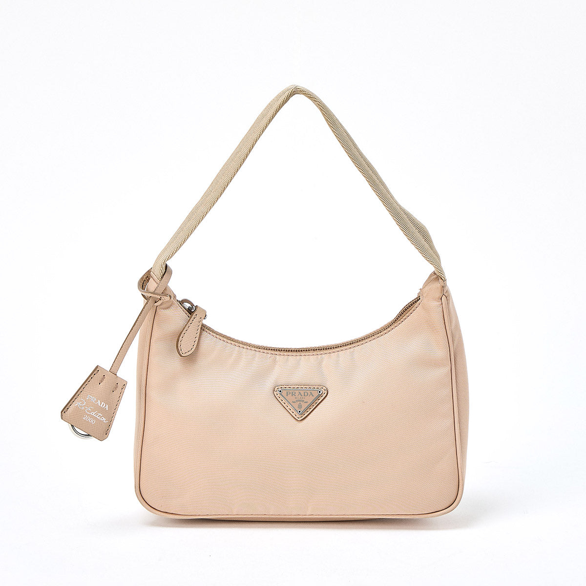 PRADA RE-NYLON Hand Bag Re-Edition2000 Neutral Silver Tessuto Auth