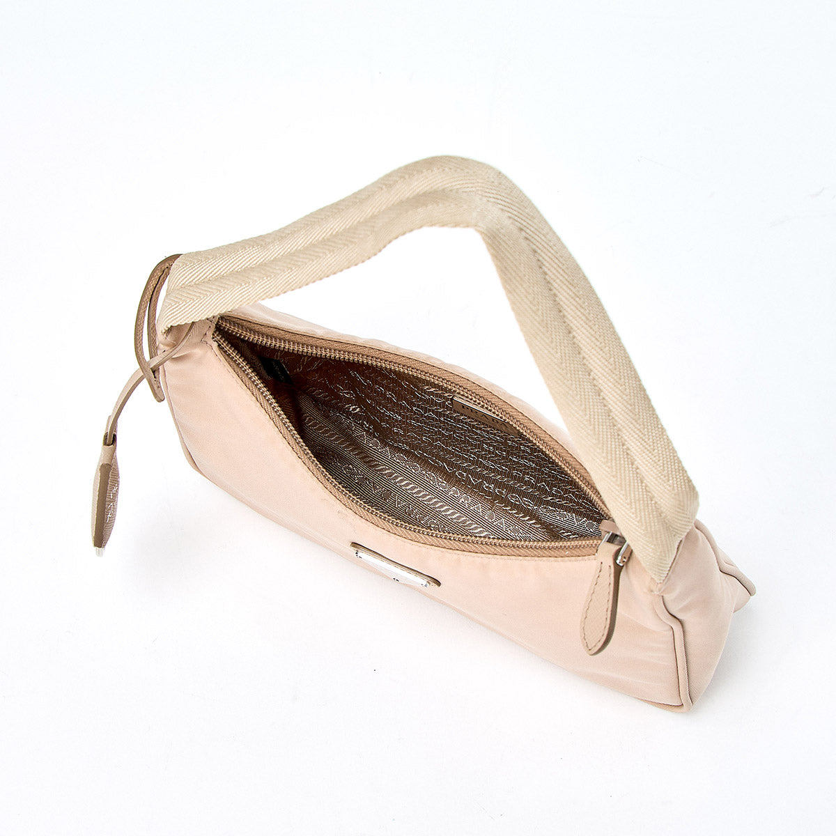 PRADA RE-NYLON Hand Bag Re-Edition2000 Neutral Silver Tessuto Auth