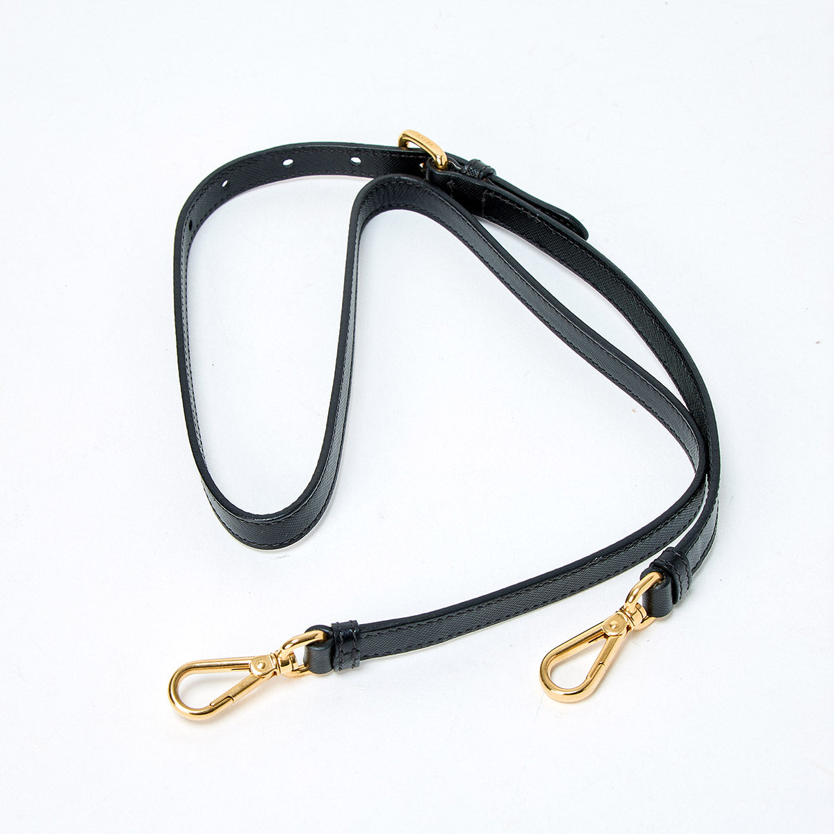 PRADA Logo Hand Bag BN1409 Black Gold Tessuto Auth