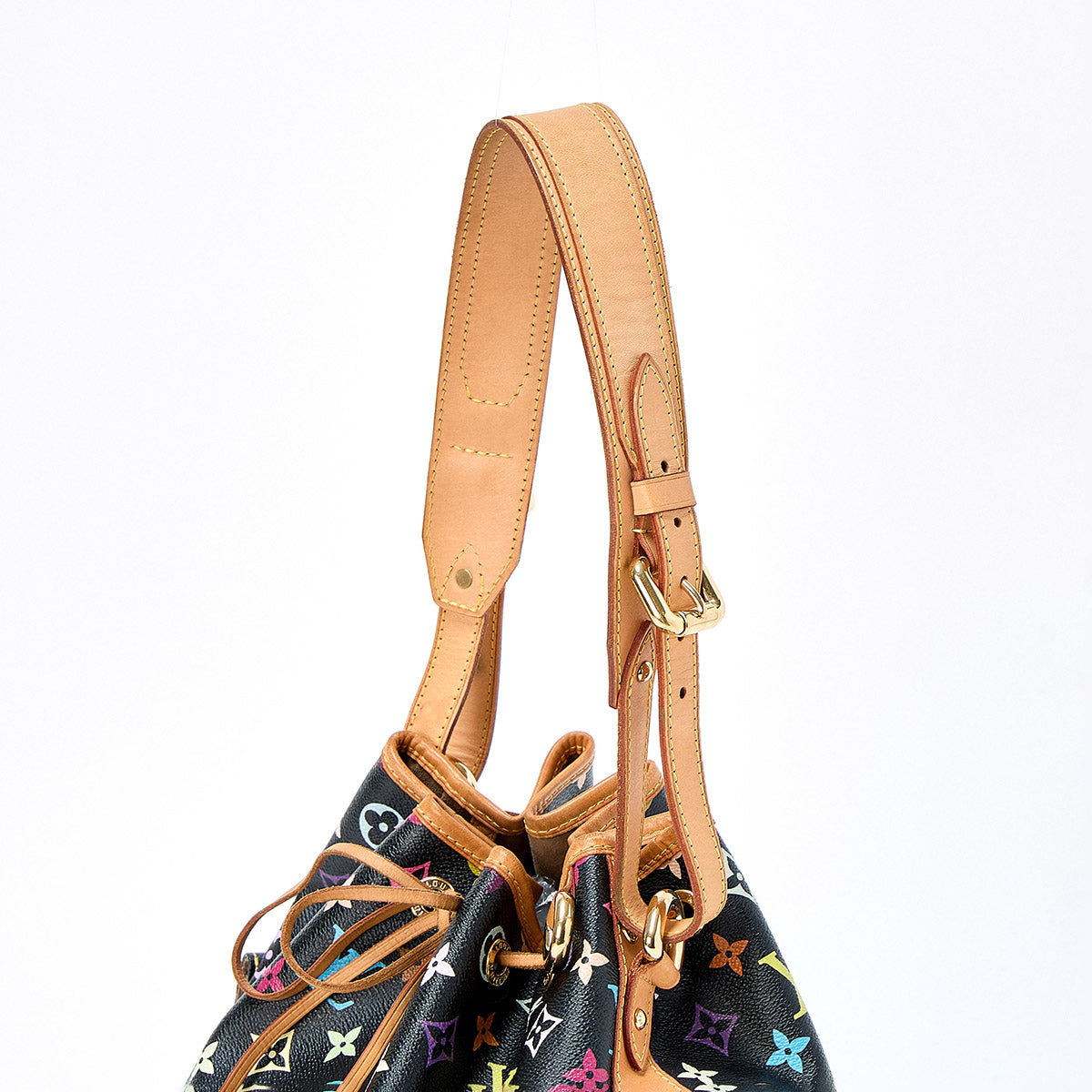 LOUIS VUITTON Petit Noe Monogram Multicolor M42230 Shoulder Bag Multicolor Noir Gold PVC Auth