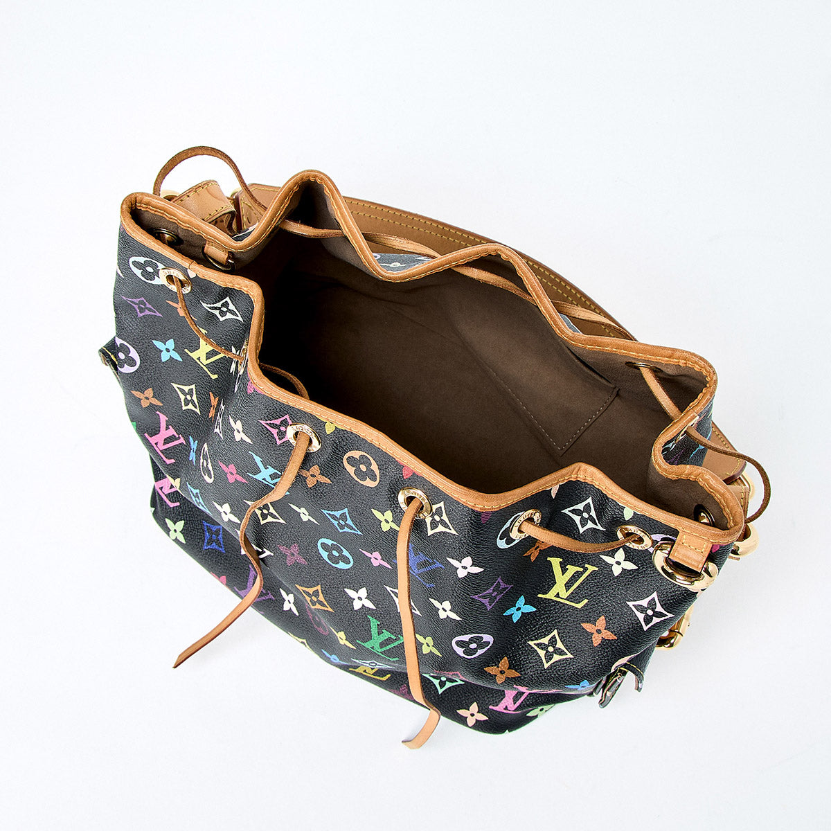 LOUIS VUITTON Petit Noe Monogram Multicolor M42230 Shoulder Bag Multicolor Noir Gold PVC Auth