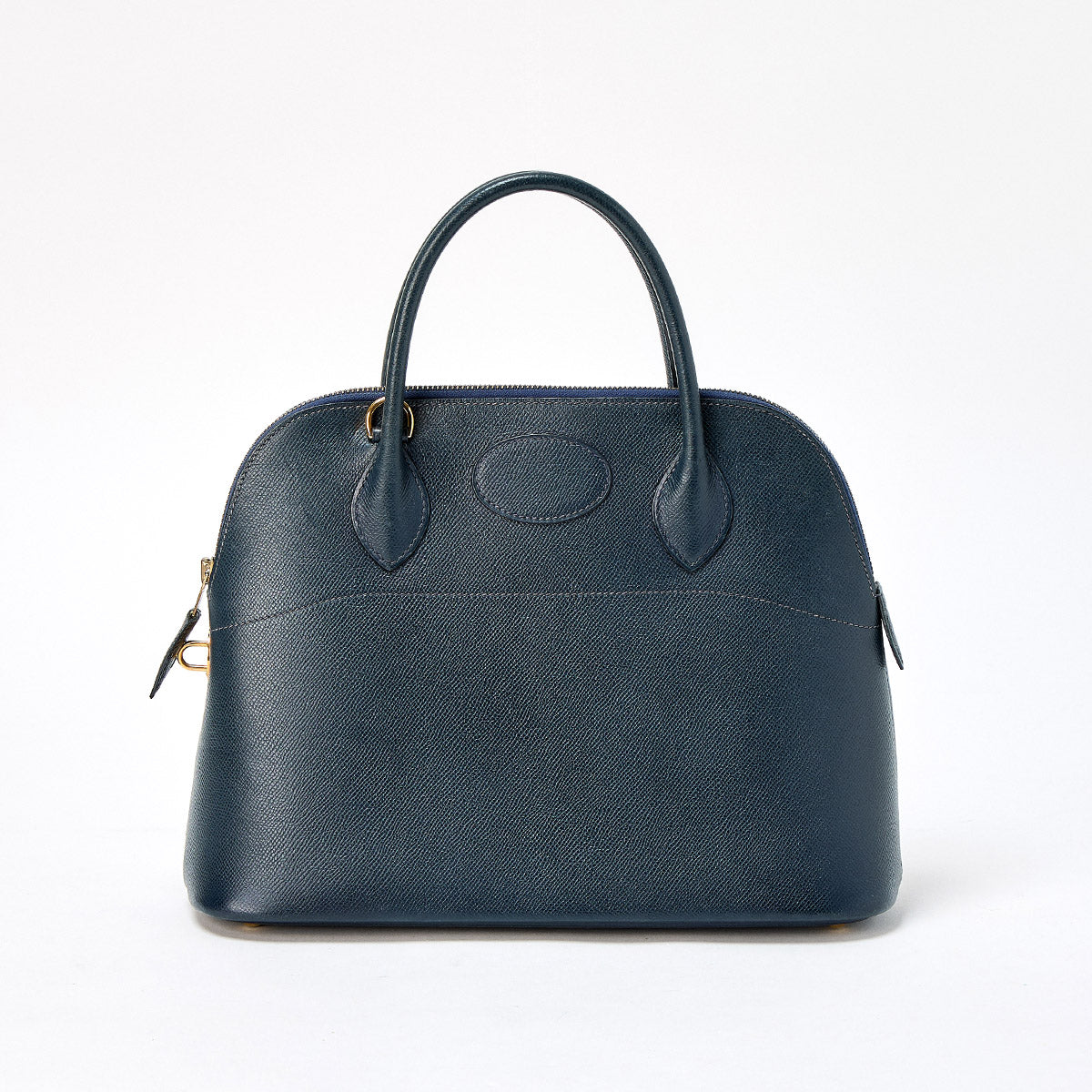 HERMES Bolide 31 1997 笆｡A Hand Bag Navy Gold Courchevel Auth
