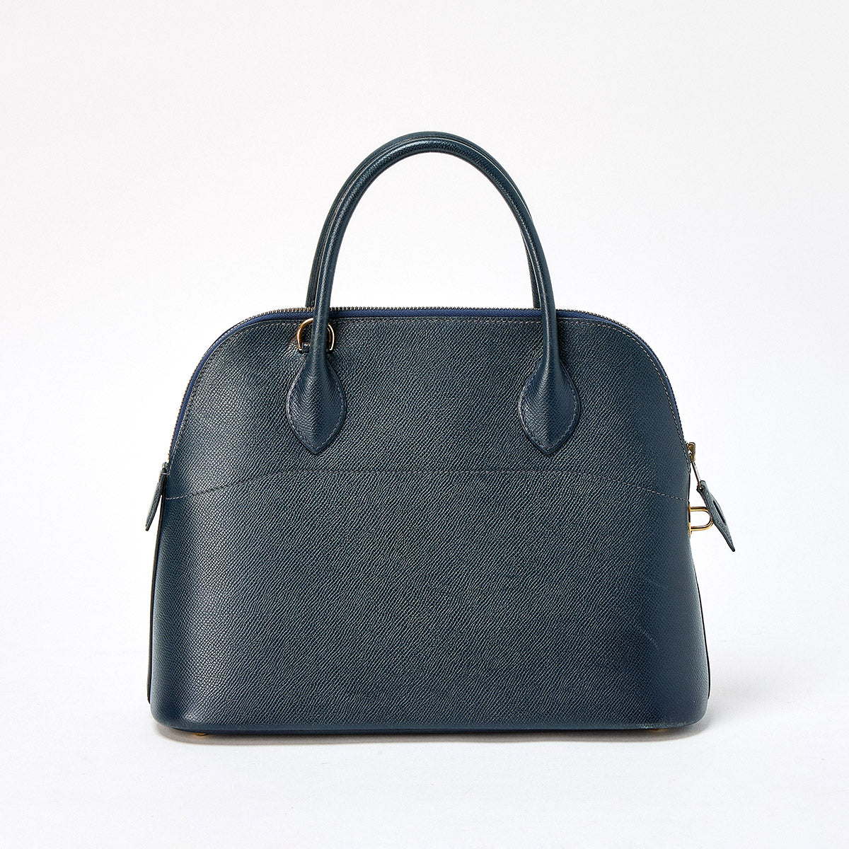 HERMES Bolide 31 1997 笆｡A Hand Bag Navy Gold Courchevel Auth