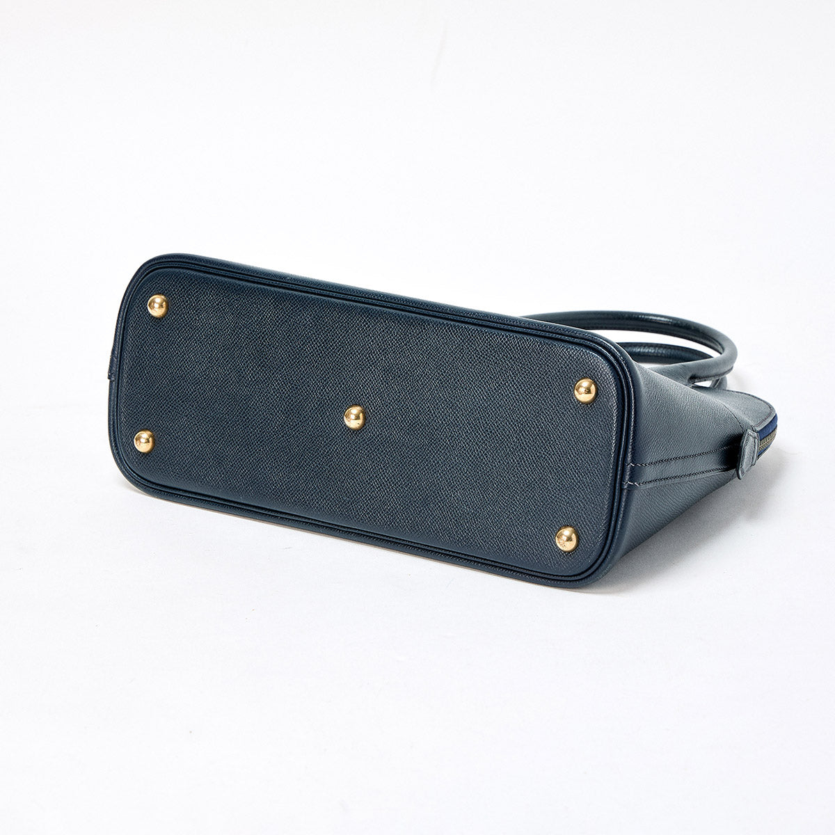 HERMES Bolide 31 1997 笆｡A Hand Bag Navy Gold Courchevel Auth