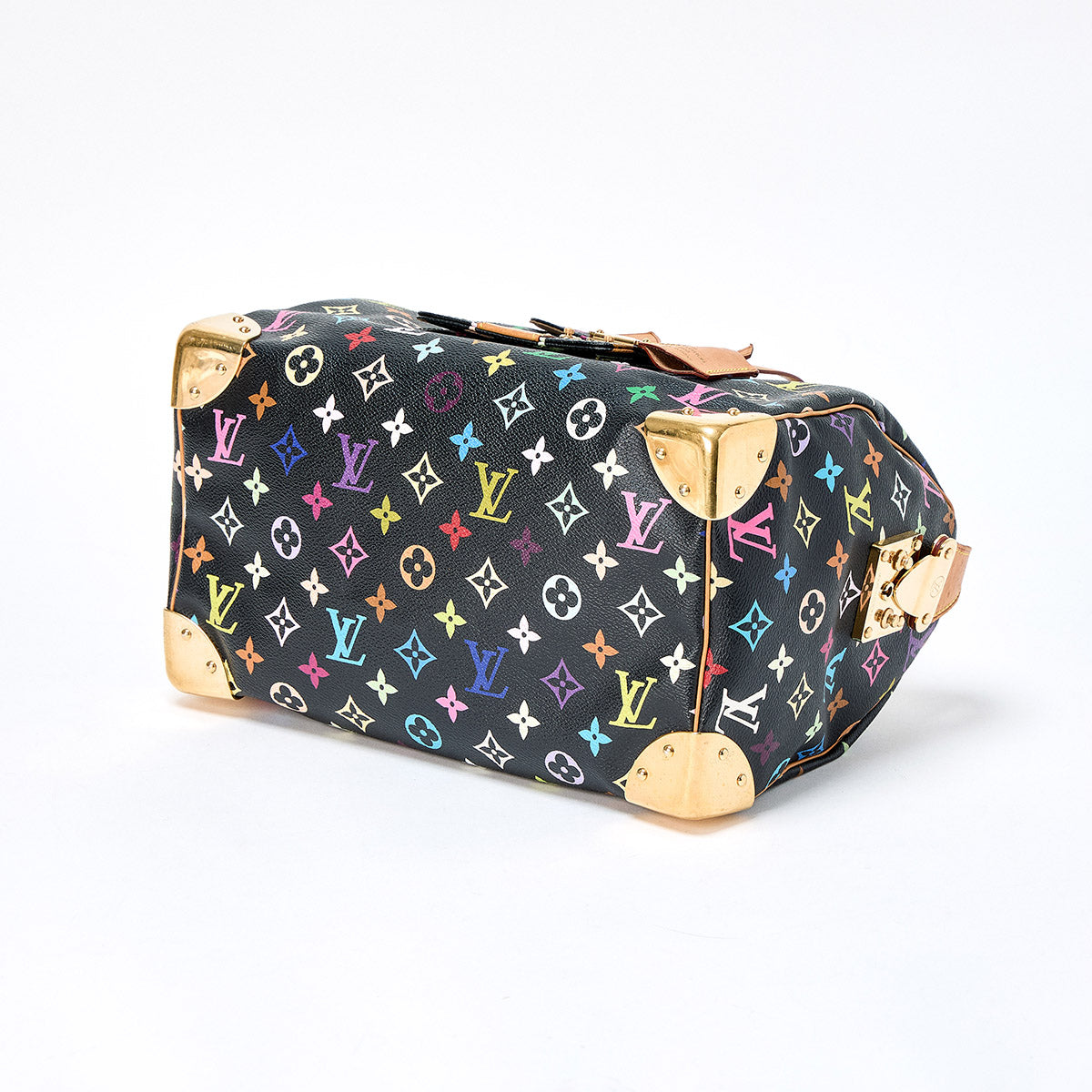 LOUIS VUITTON Speedy 30 Noir Monogram Multicolor Hand Bag Black Gold PVC Auth