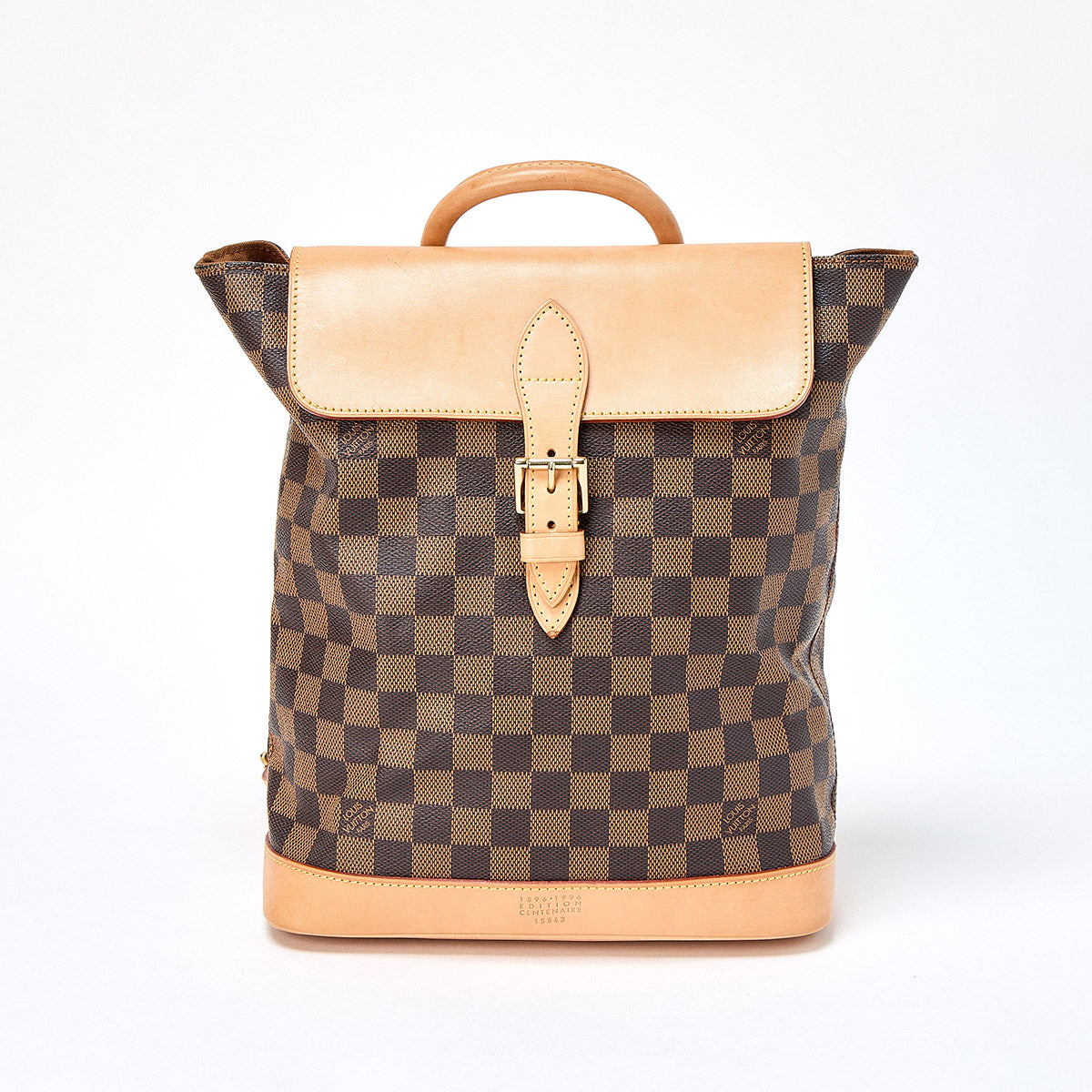 LOUIS VUITTON Harlequin Damier Backpack 100th Anniversary Limited Edition Brown Beige Gold PVC